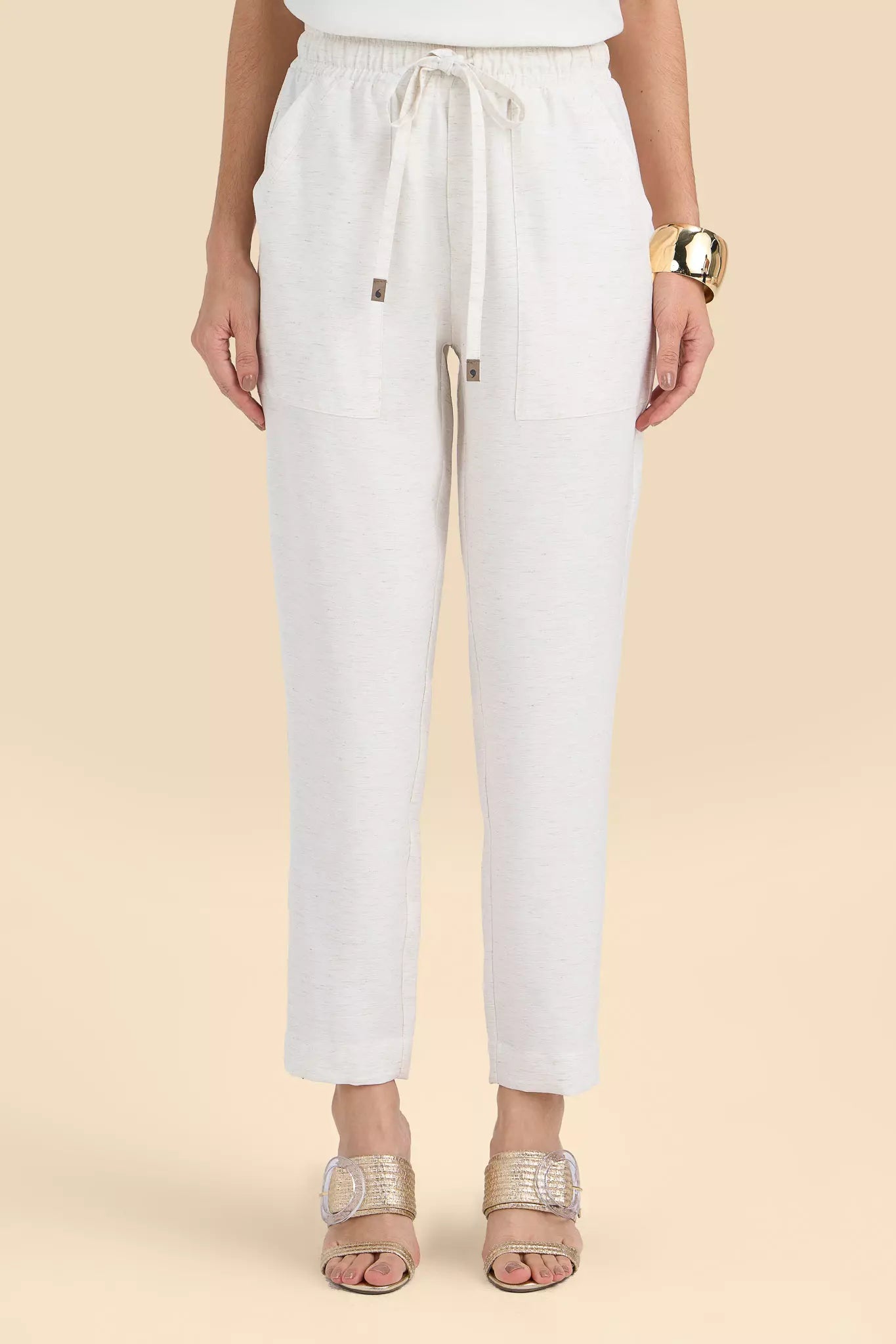 calça viscose mom cintura intermediária com cós de elástico