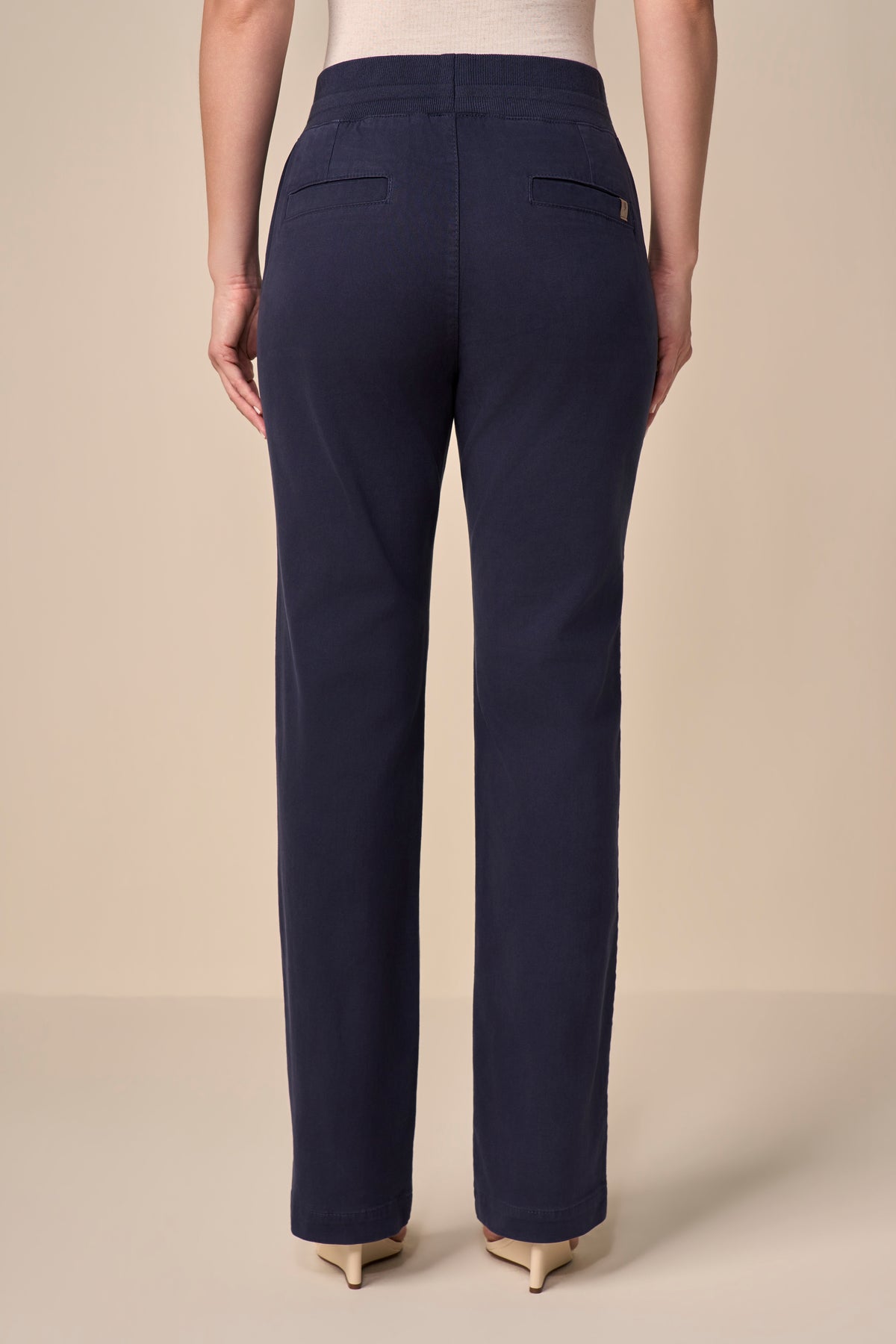 calça malha color reta comfort cintura intermediária cós tricot