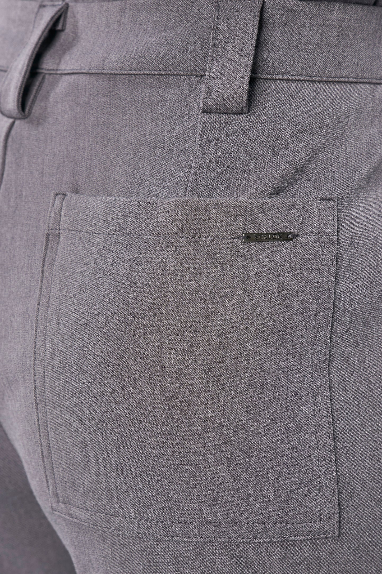 calça crepe reta cintura intermediária alfaiataria com recortes
