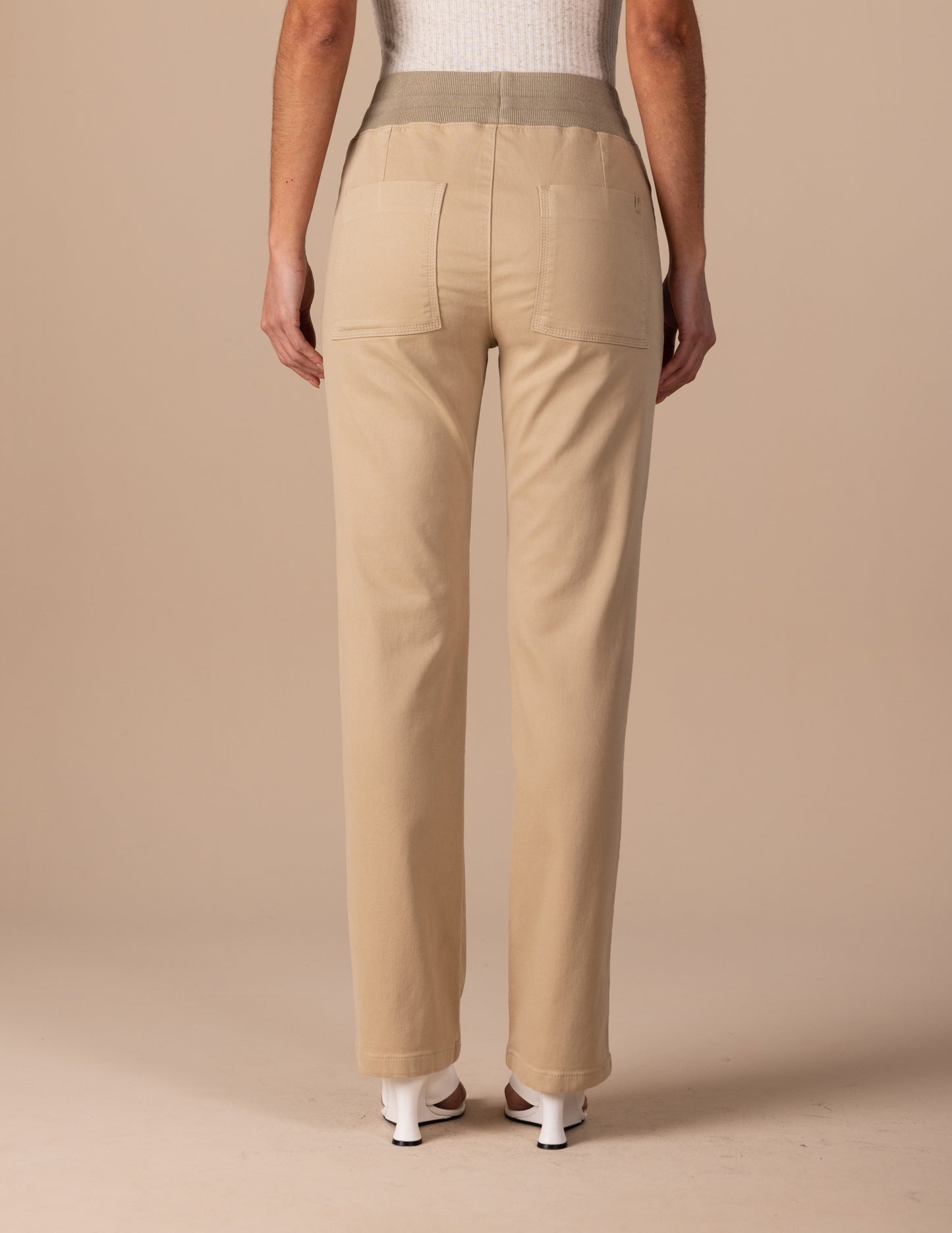 calça malha color reta comfort cintura intermediária cós de tricot