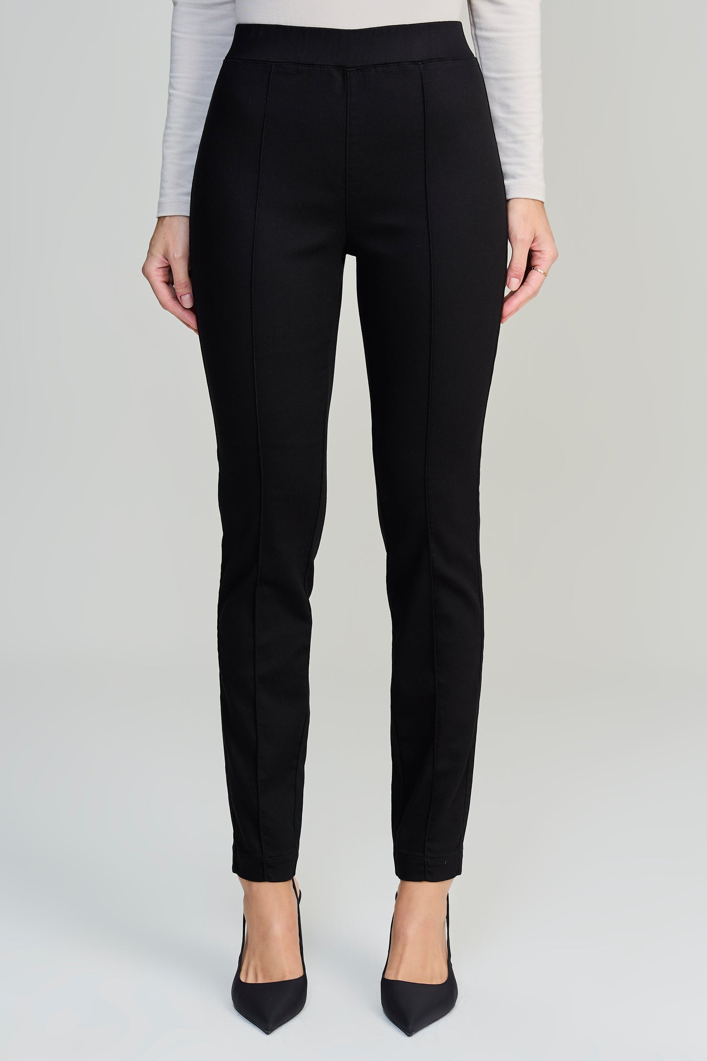 calça sarja color jegging cintura intermediária básica