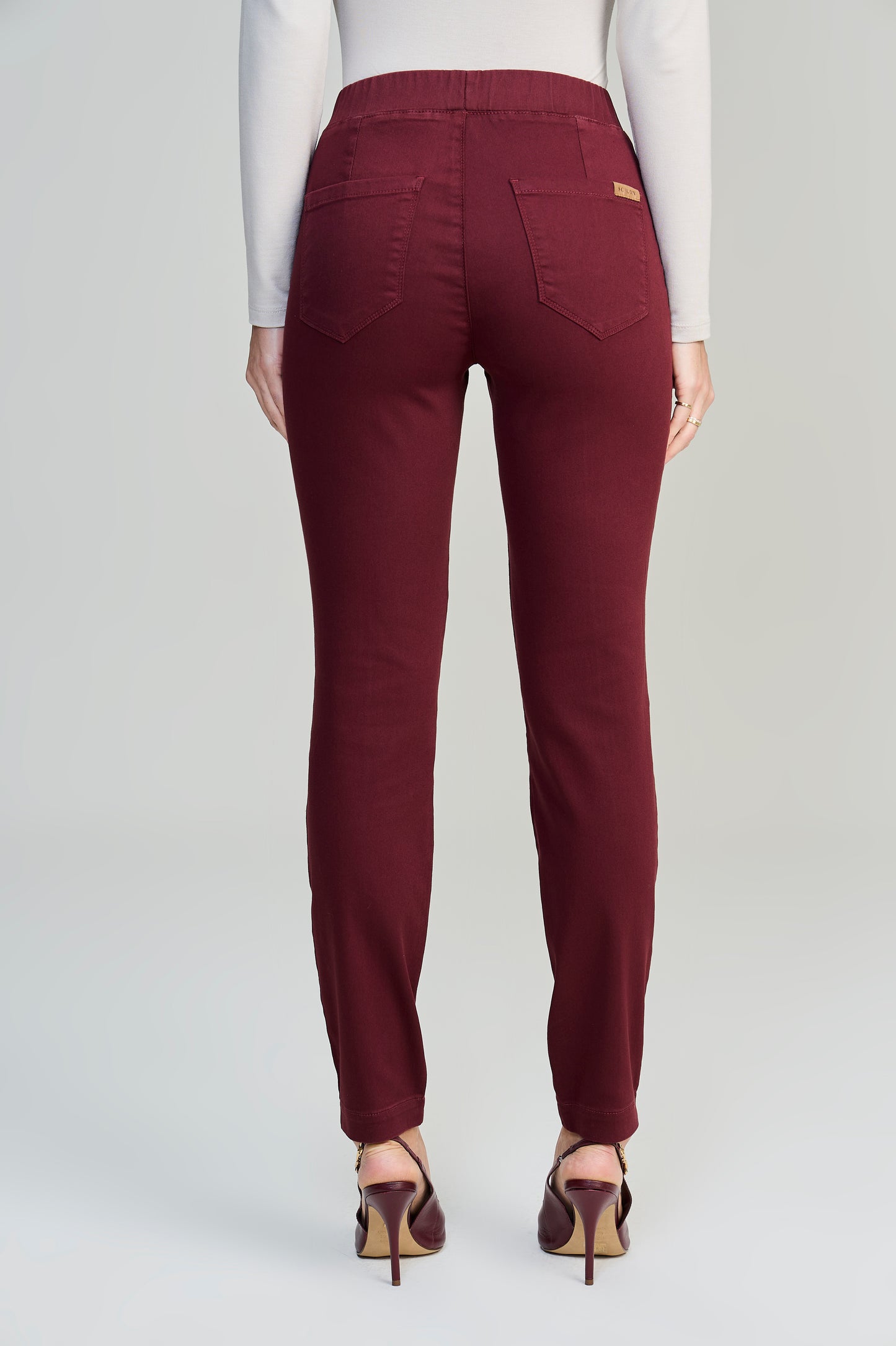calça sarja color jegging cintura intermediária básica