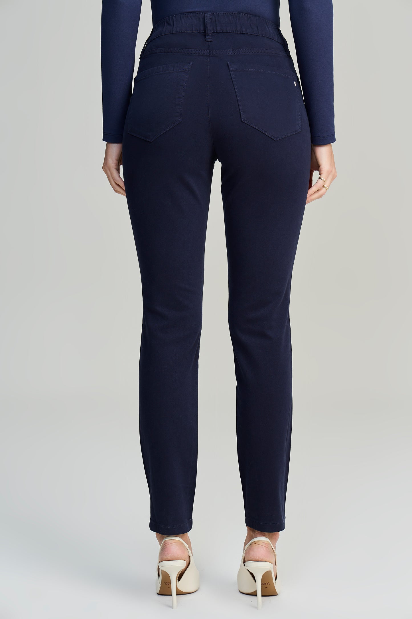 calça malha color skinny cintura intermediária com elástico