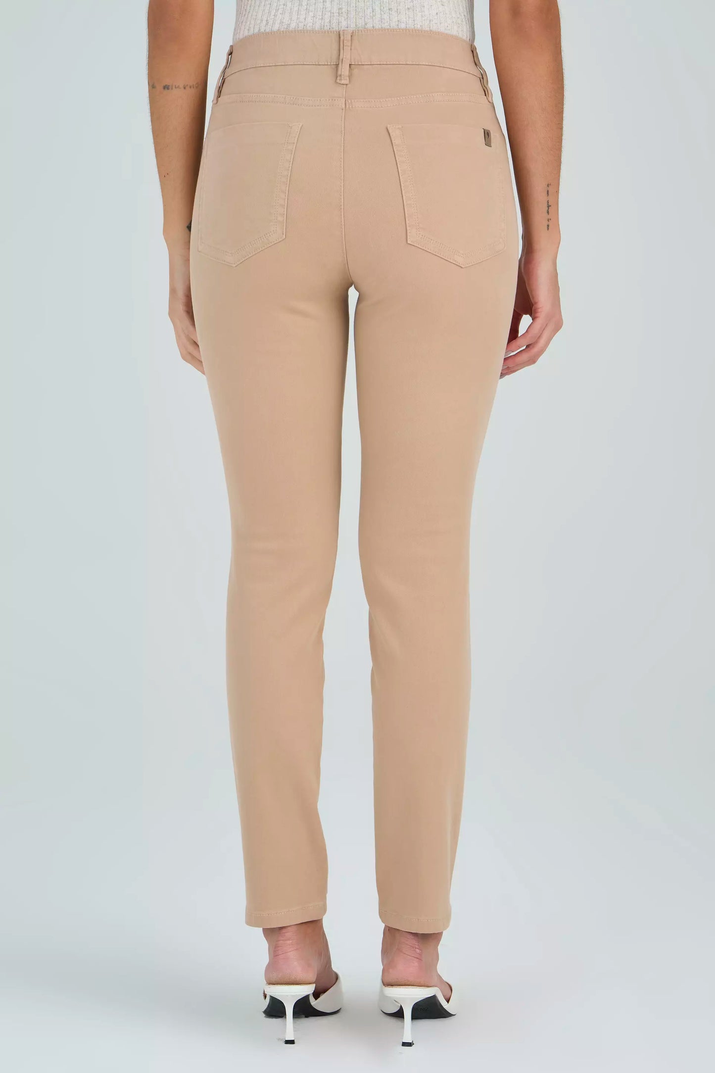 calça malha color skinny cintura intermediária com elástico
