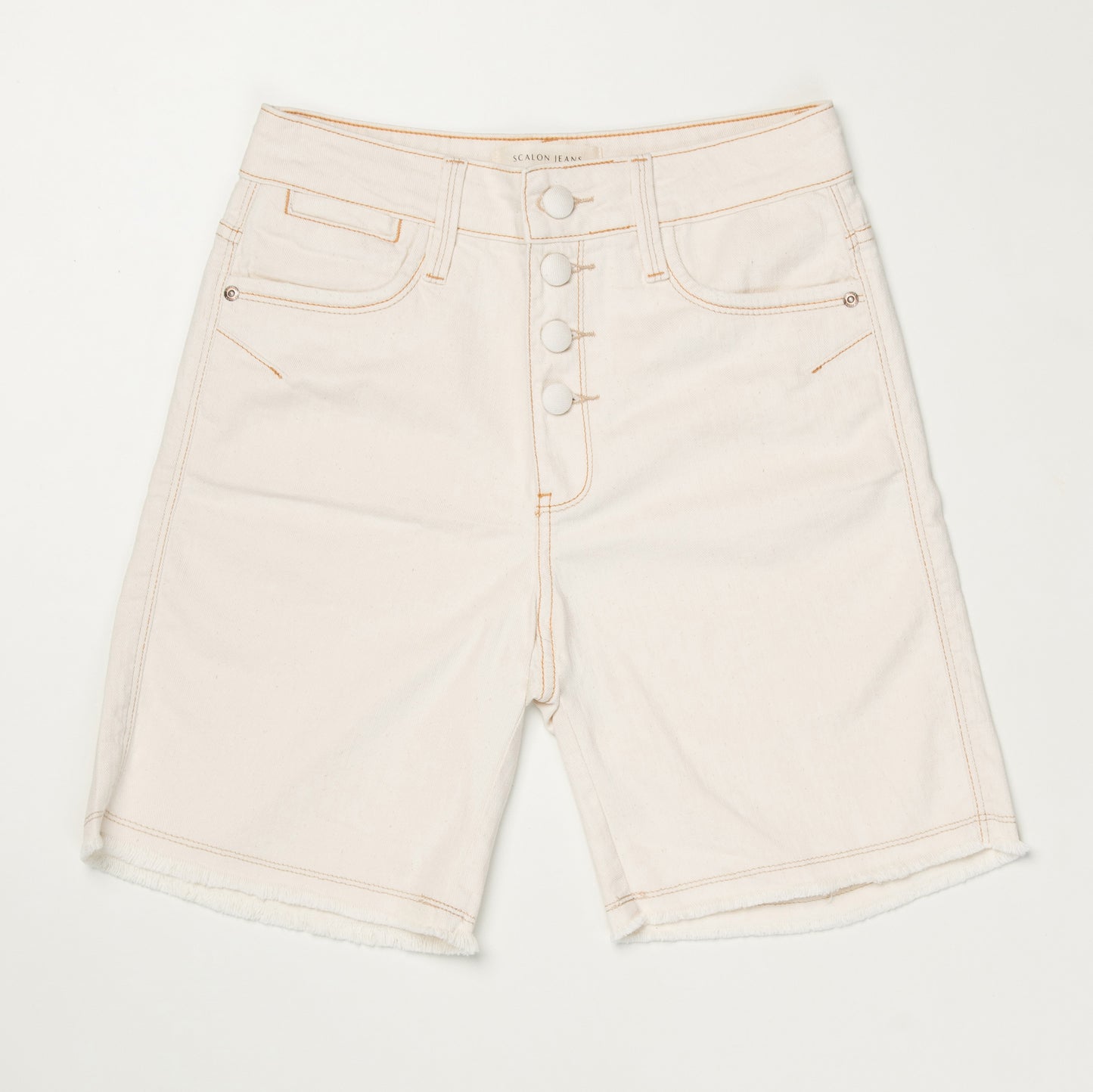 bermuda sarja off white midi barra desfiada