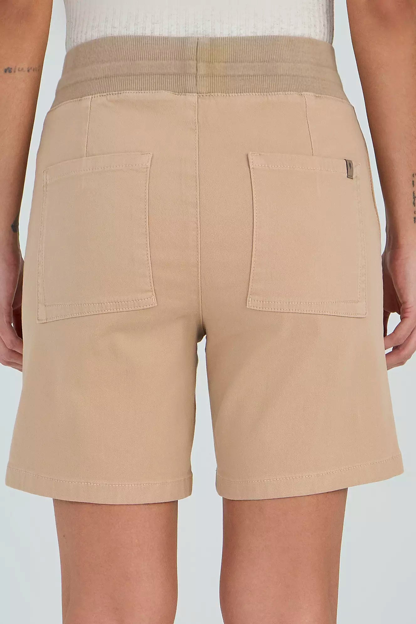 bermuda malha color midi comfort cintura intermedíaria cós tricot