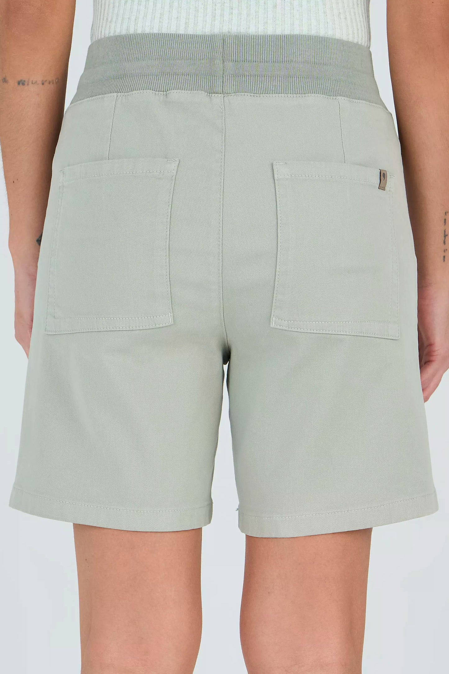 bermuda malha color midi comfort cintura intermedíaria cós tricot
