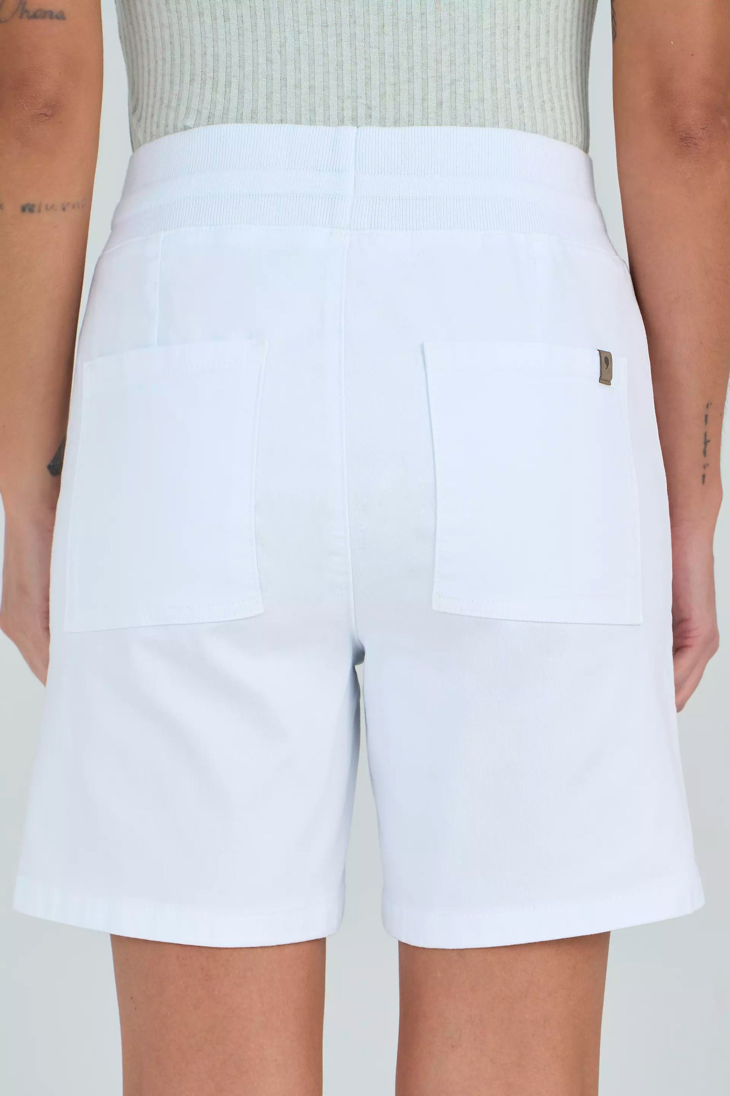 bermuda malha color midi comfort cintura intermedíaria cós tricot