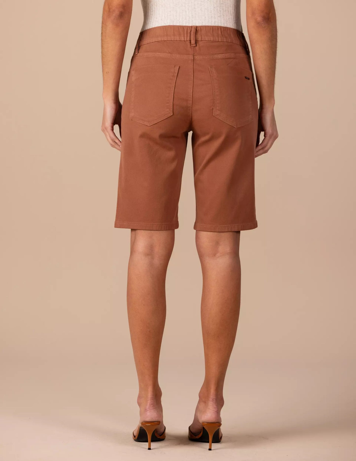 bermuda malha color ciclista cintura intermediária com elástico