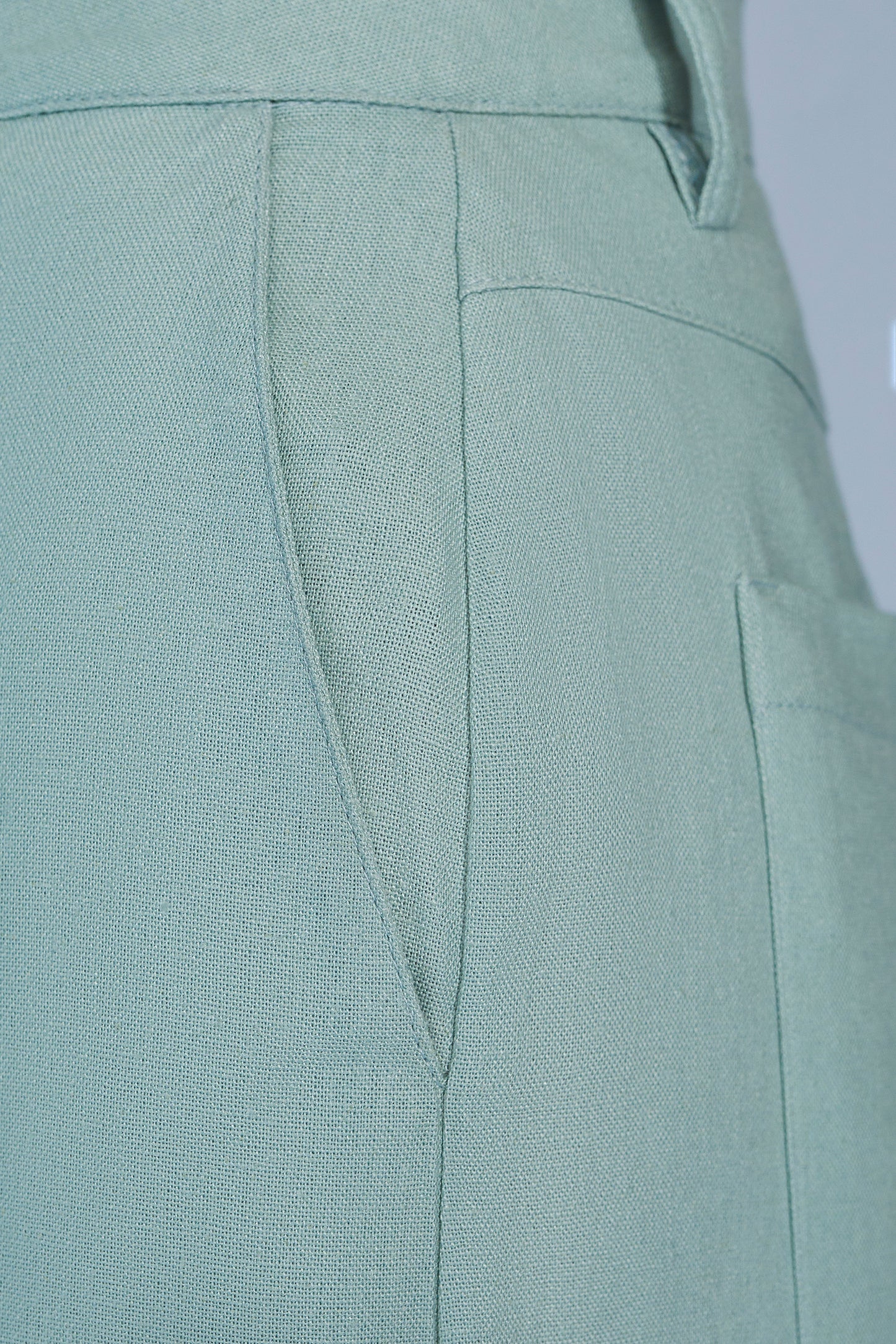 bermuda linho ampla jorts cintura intemediária com nervura