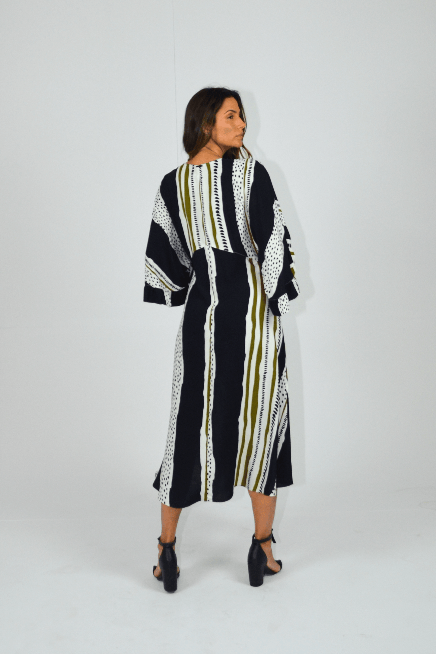 vestido viscose midi amplo estampado