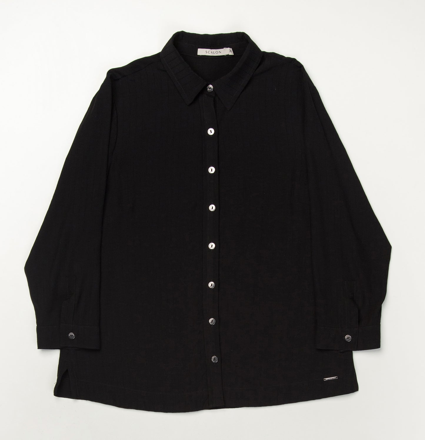 camisa viscose manga 3/4 com abertura lateral