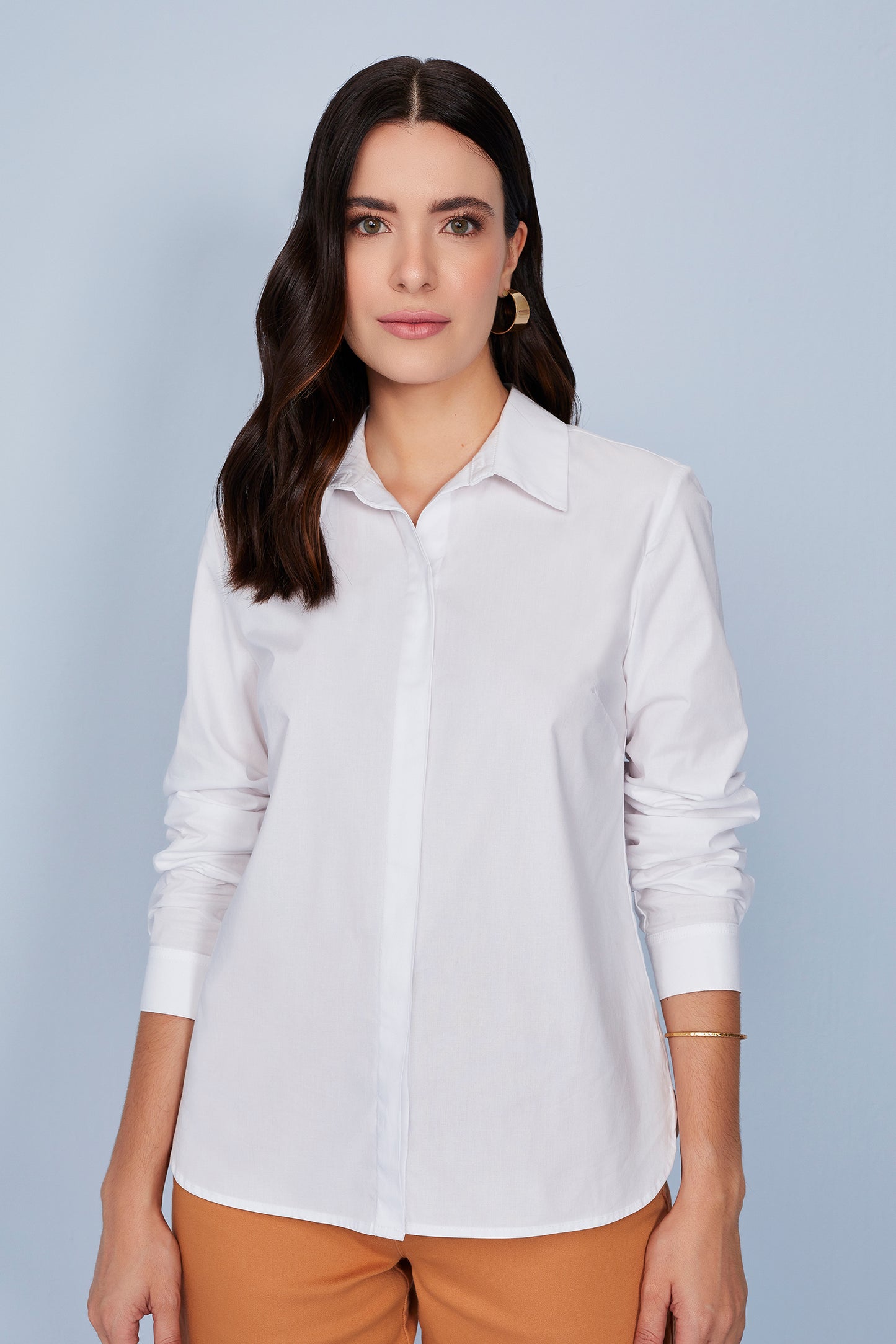 camisa tricoline manga longa tradicional