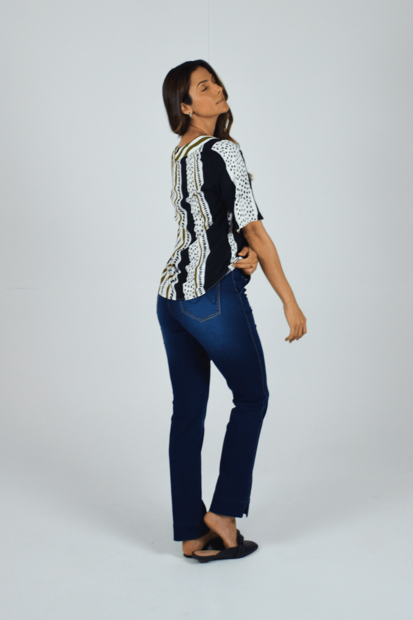 blusa viscose manga curta estampada