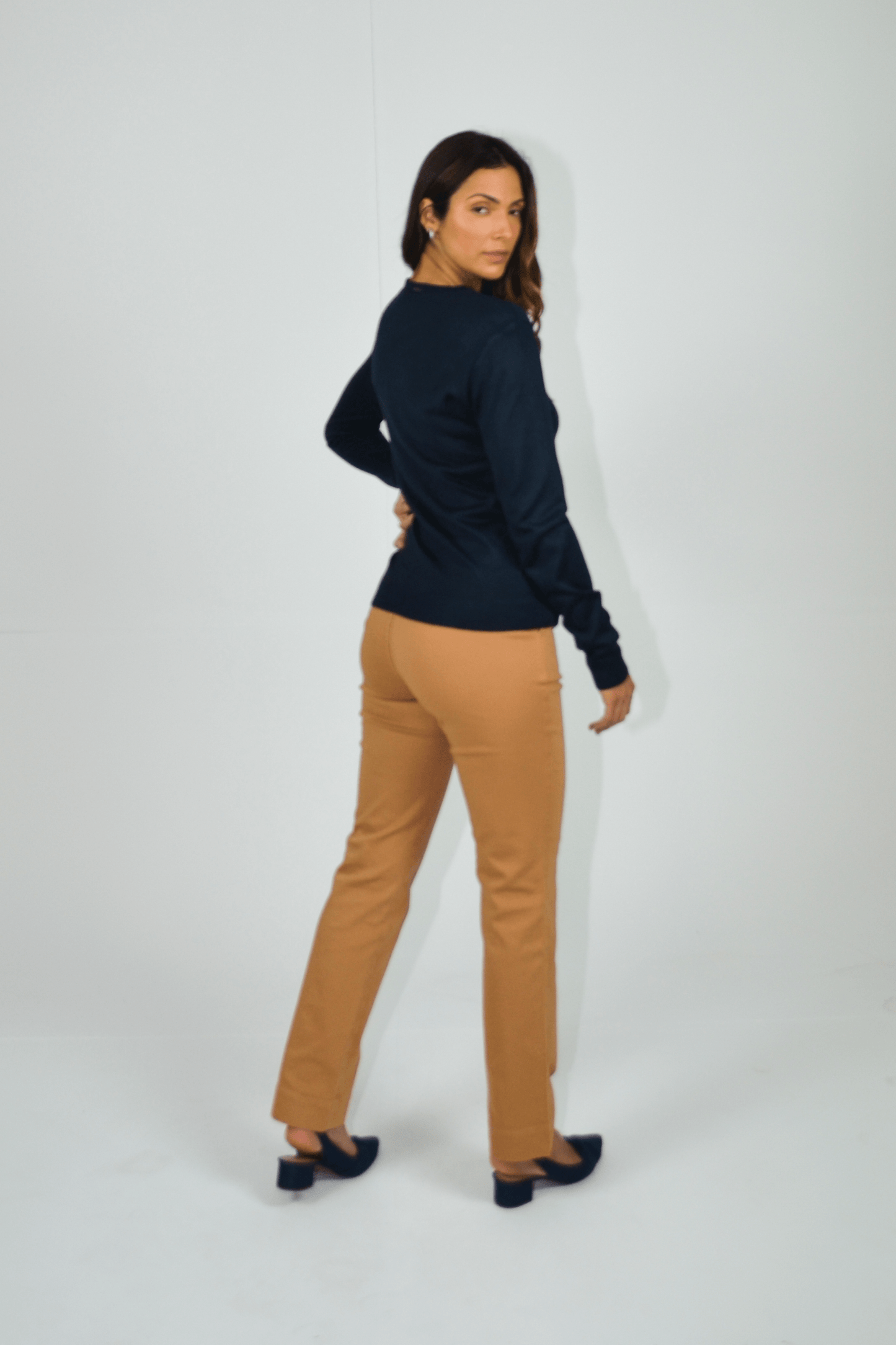 blusa tricot manga longa decote v