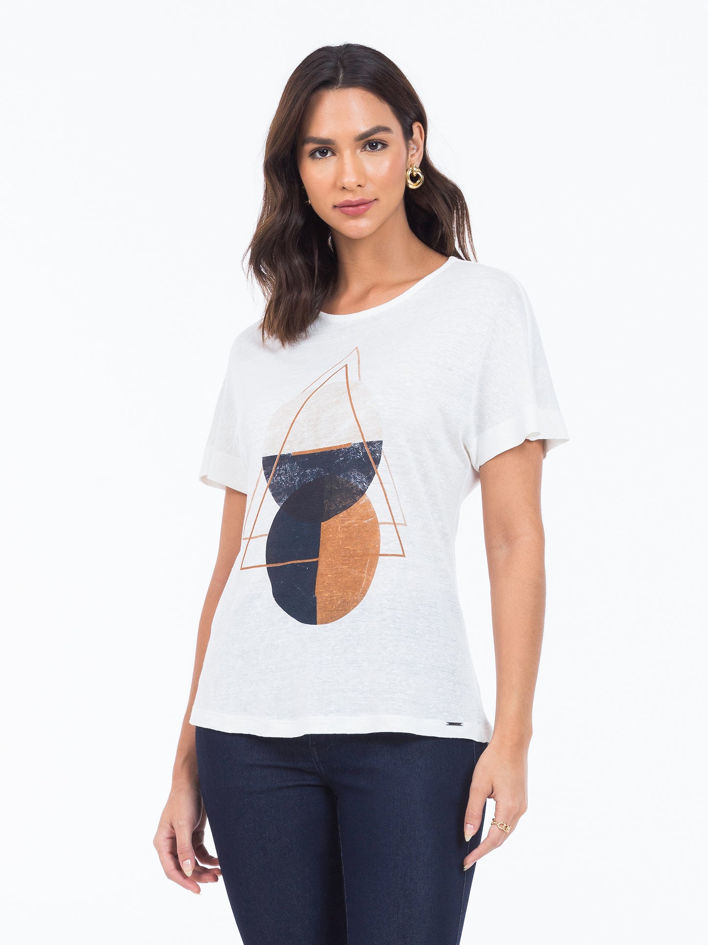t-shirt linho manga curta sem cava