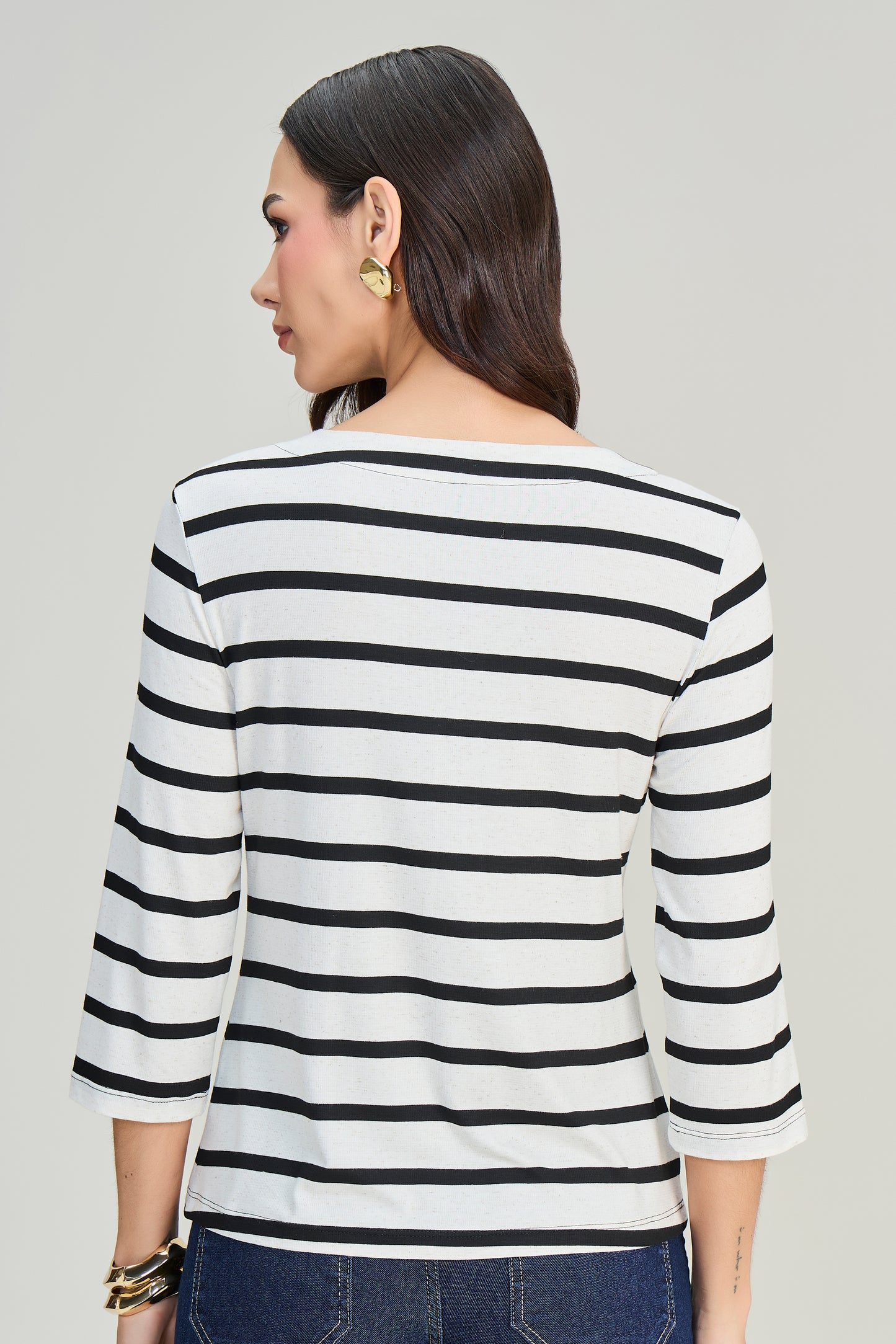 blusa malha manga 3/4 listrada
