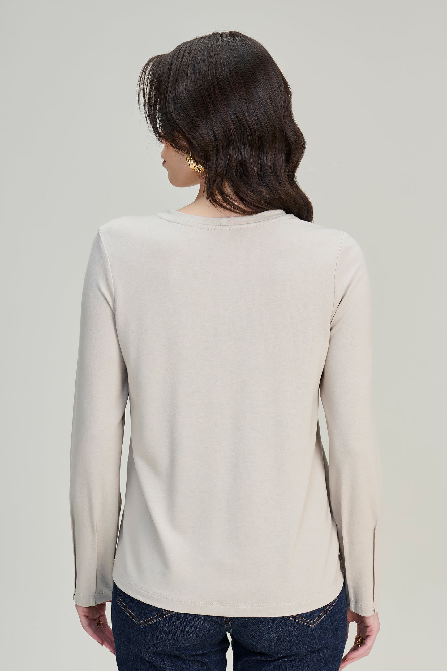 blusa moletom manga longa com nervuras