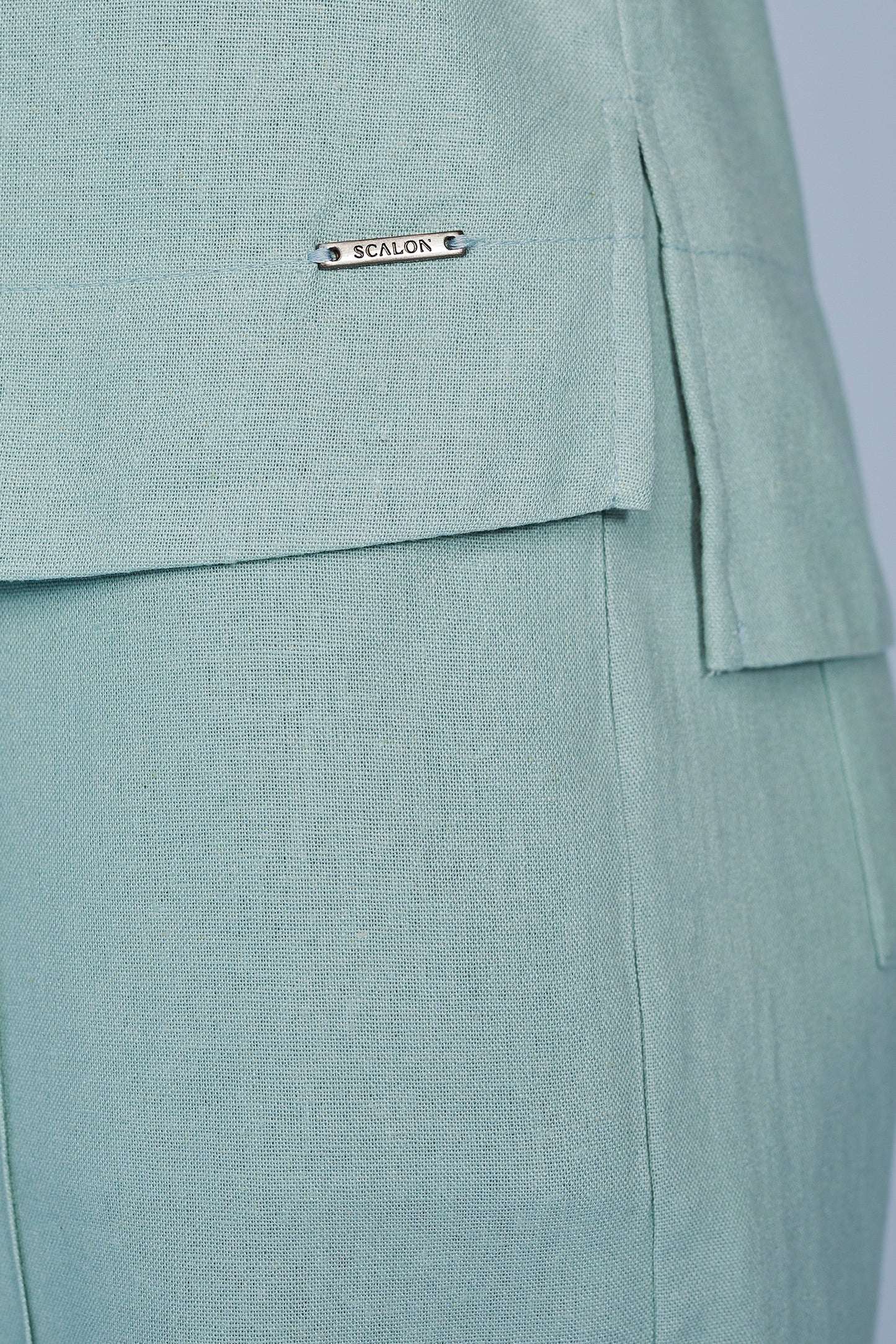 blusa linho sem manga com tricot