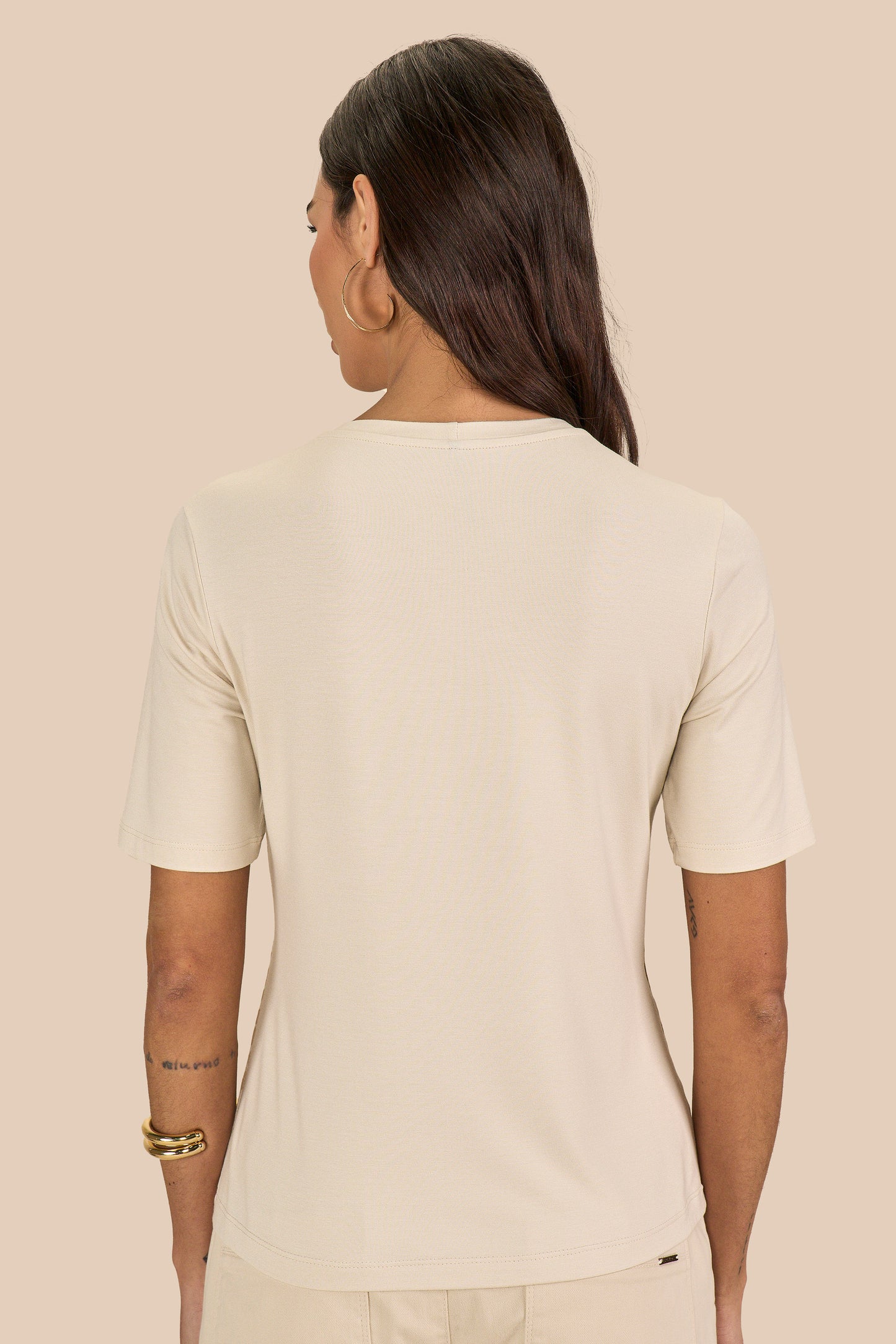 t-shirt malha manga curta estampada