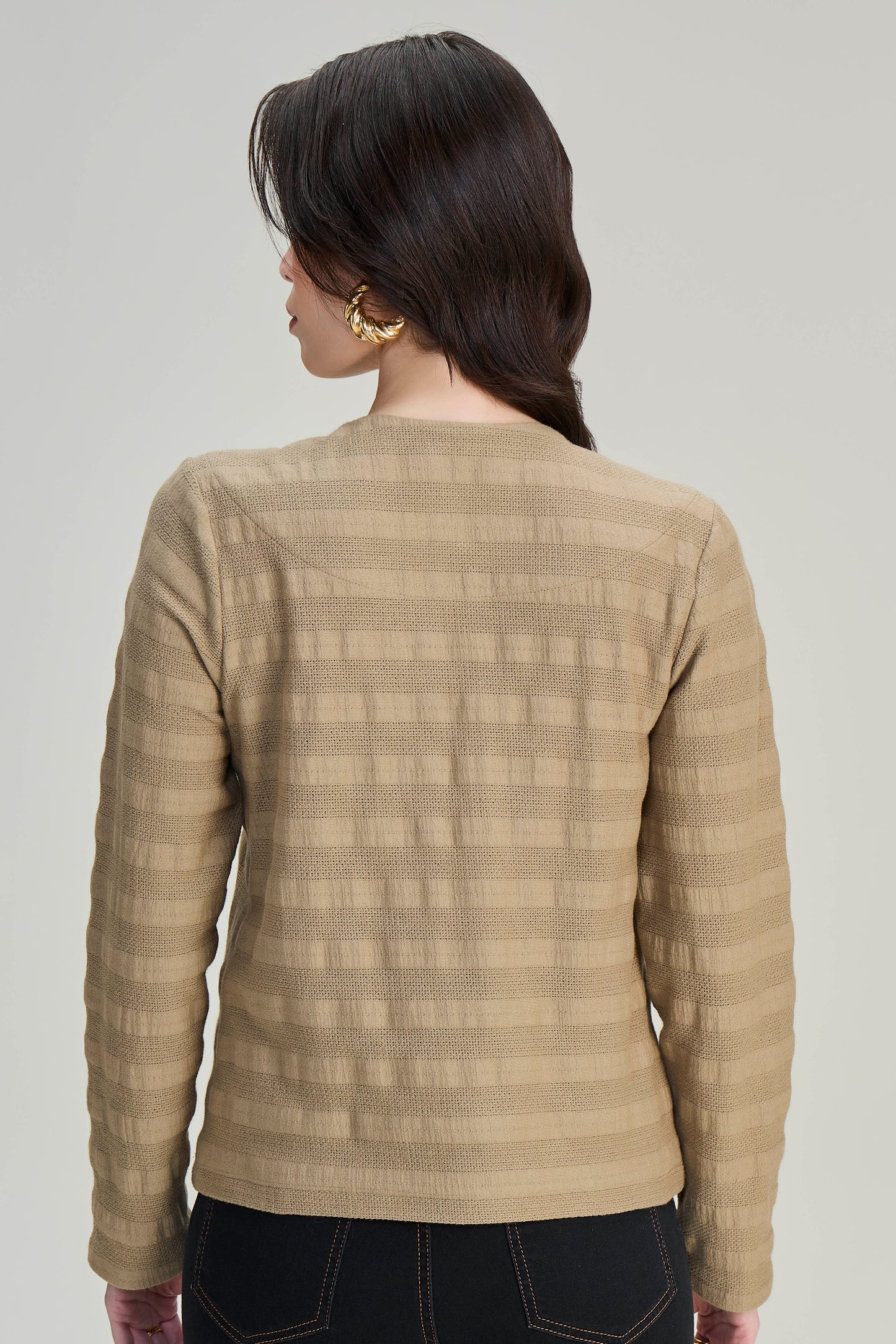 blusa malha manga longa gola virada