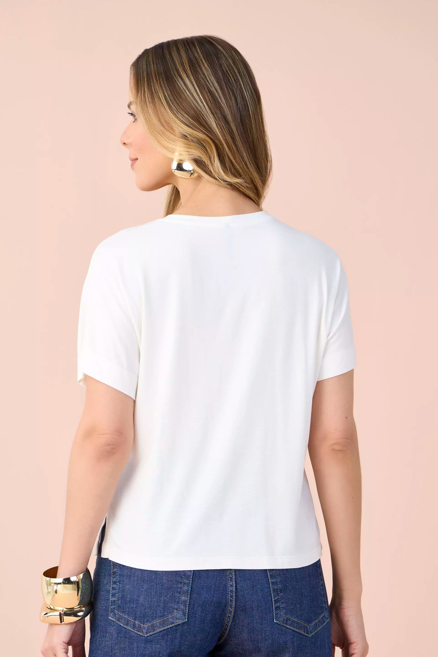 blusa malha manga curta estampada flores