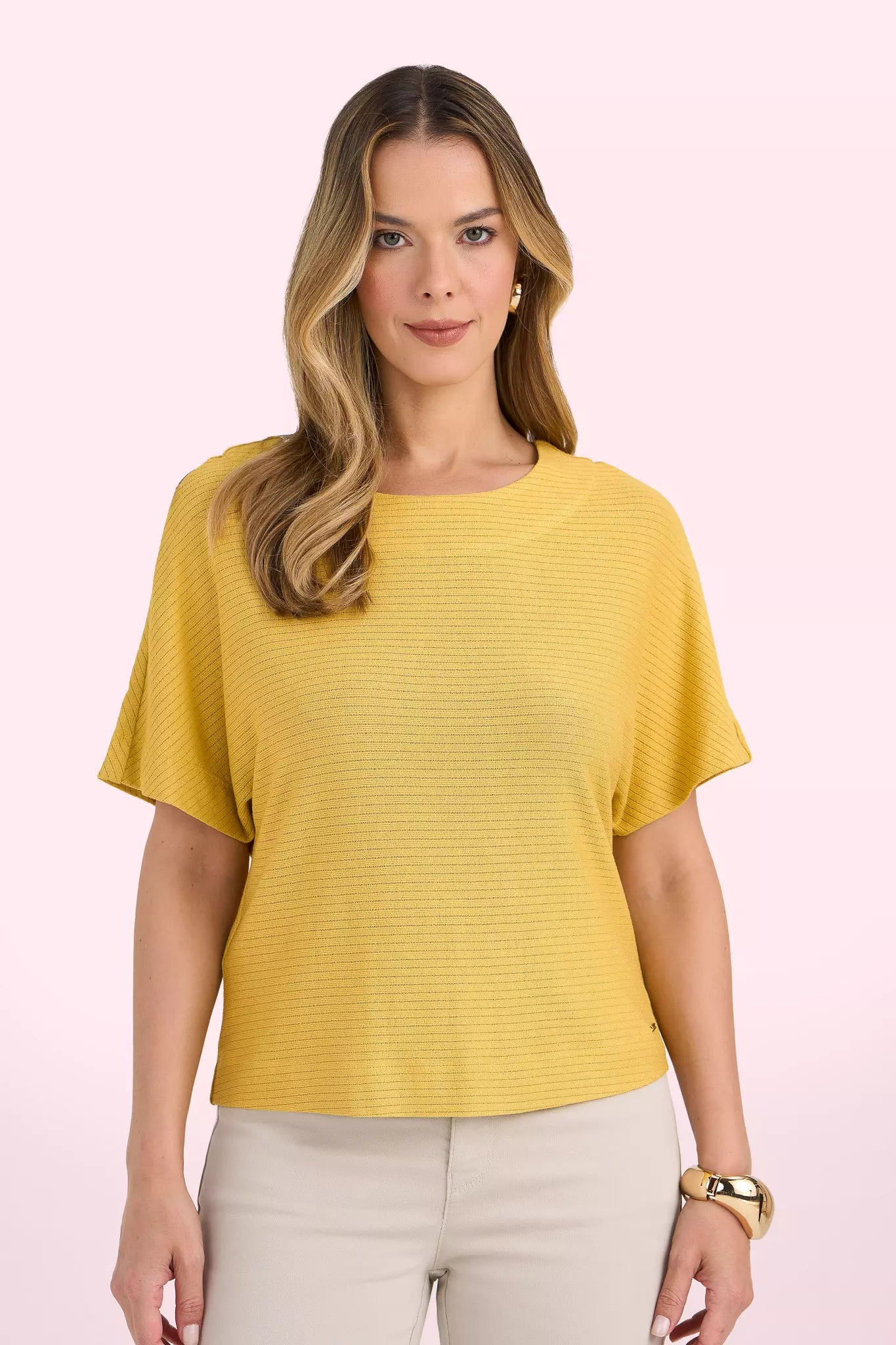 blusa malha manga curta