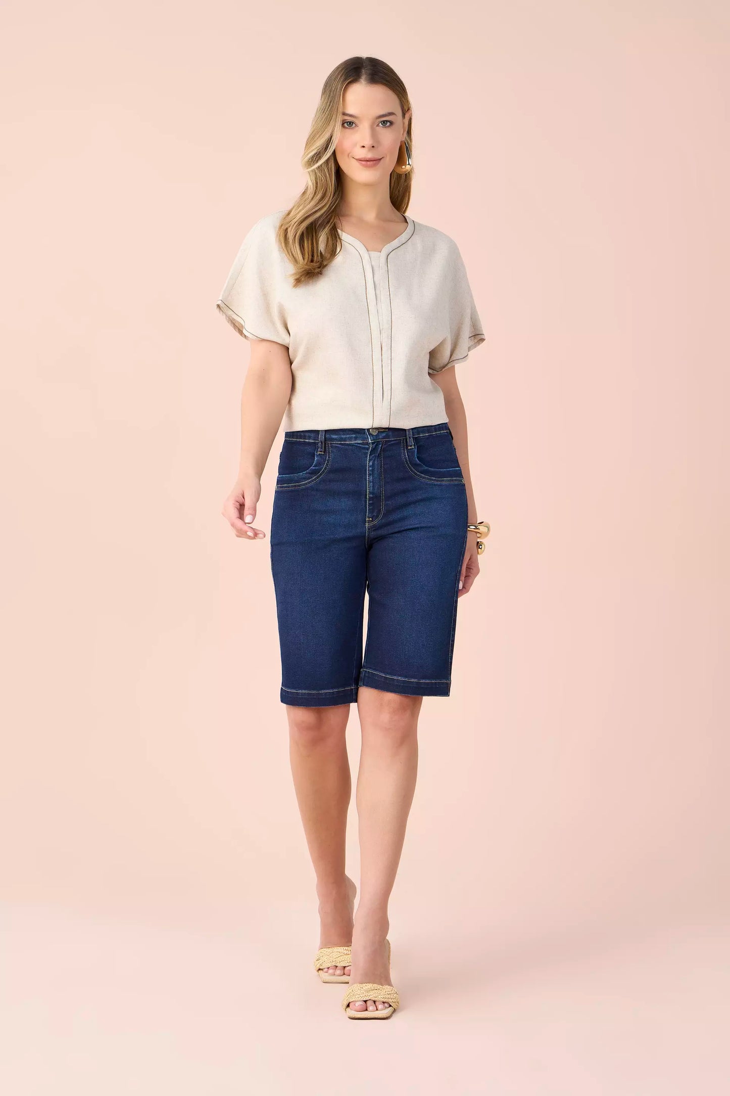 blusa viscose manga curta com detalhe frontal
