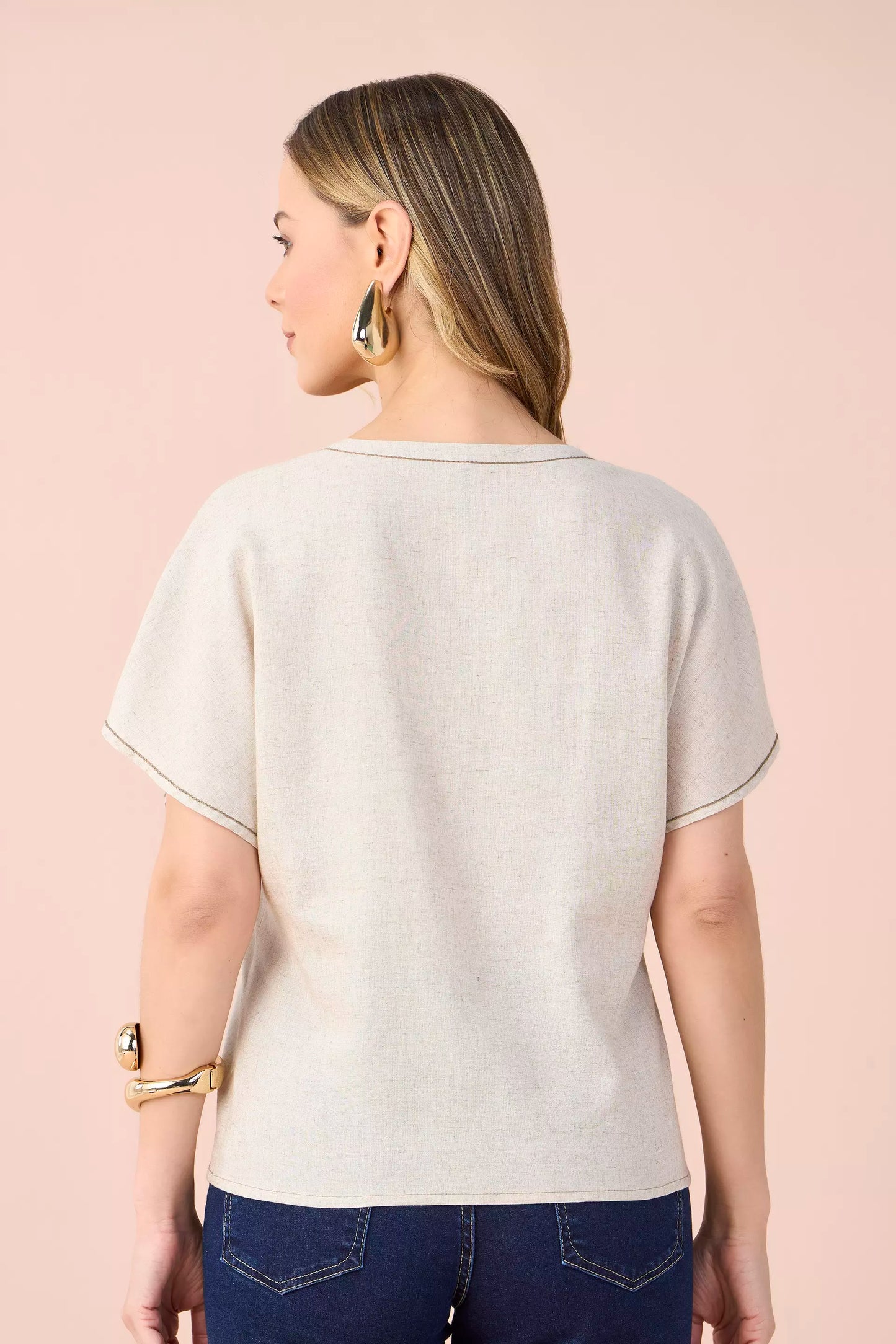 blusa viscose manga curta com detalhe frontal