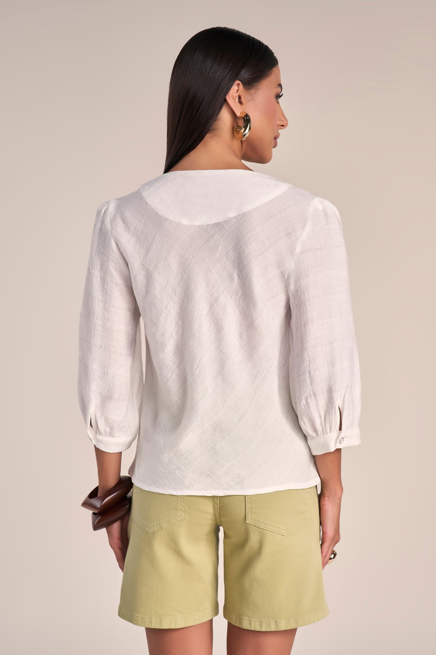 Blusa Viscose Manga 3/4 Ampla