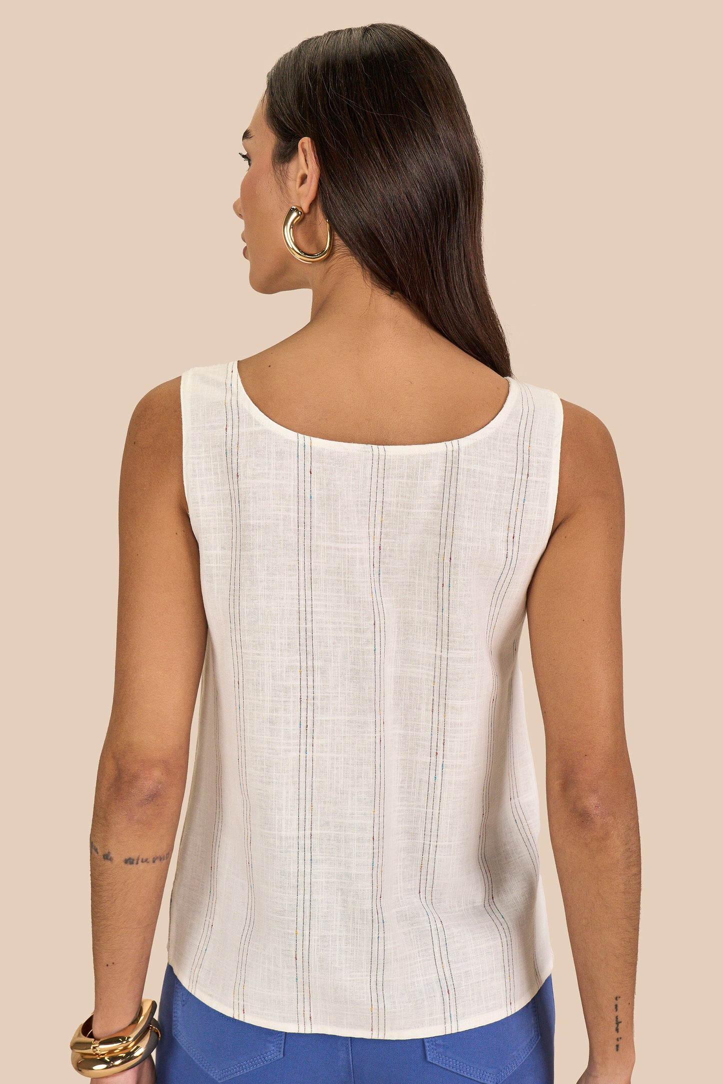 regata viscose alça larga listrada com abertura