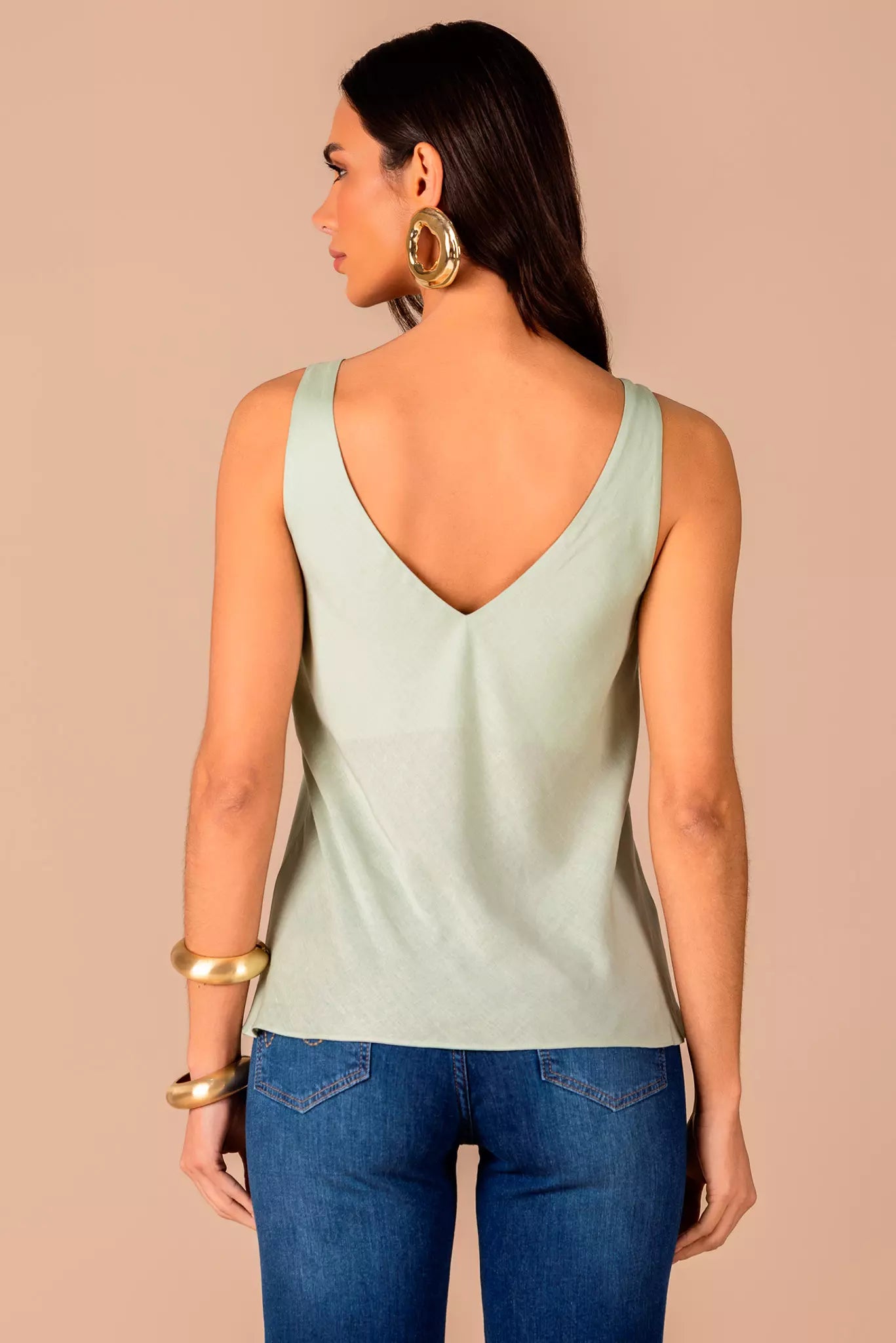 regata viscose alça fina com decote v