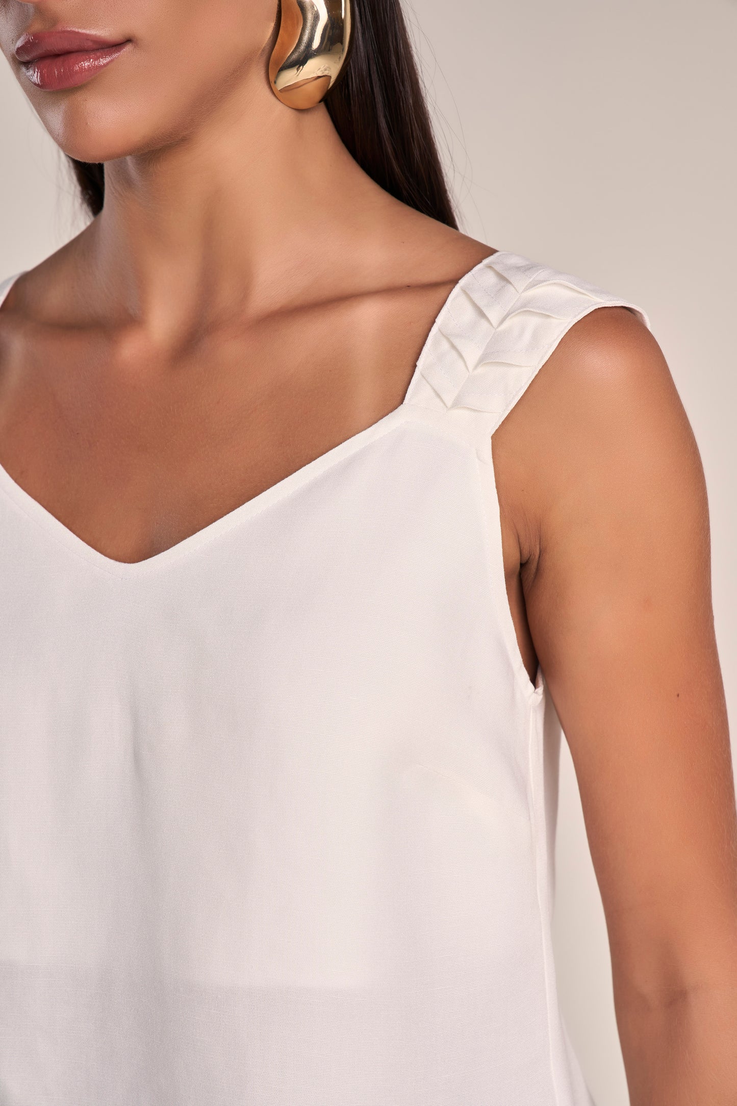 Regata Viscose Alça Larga com Nervuras