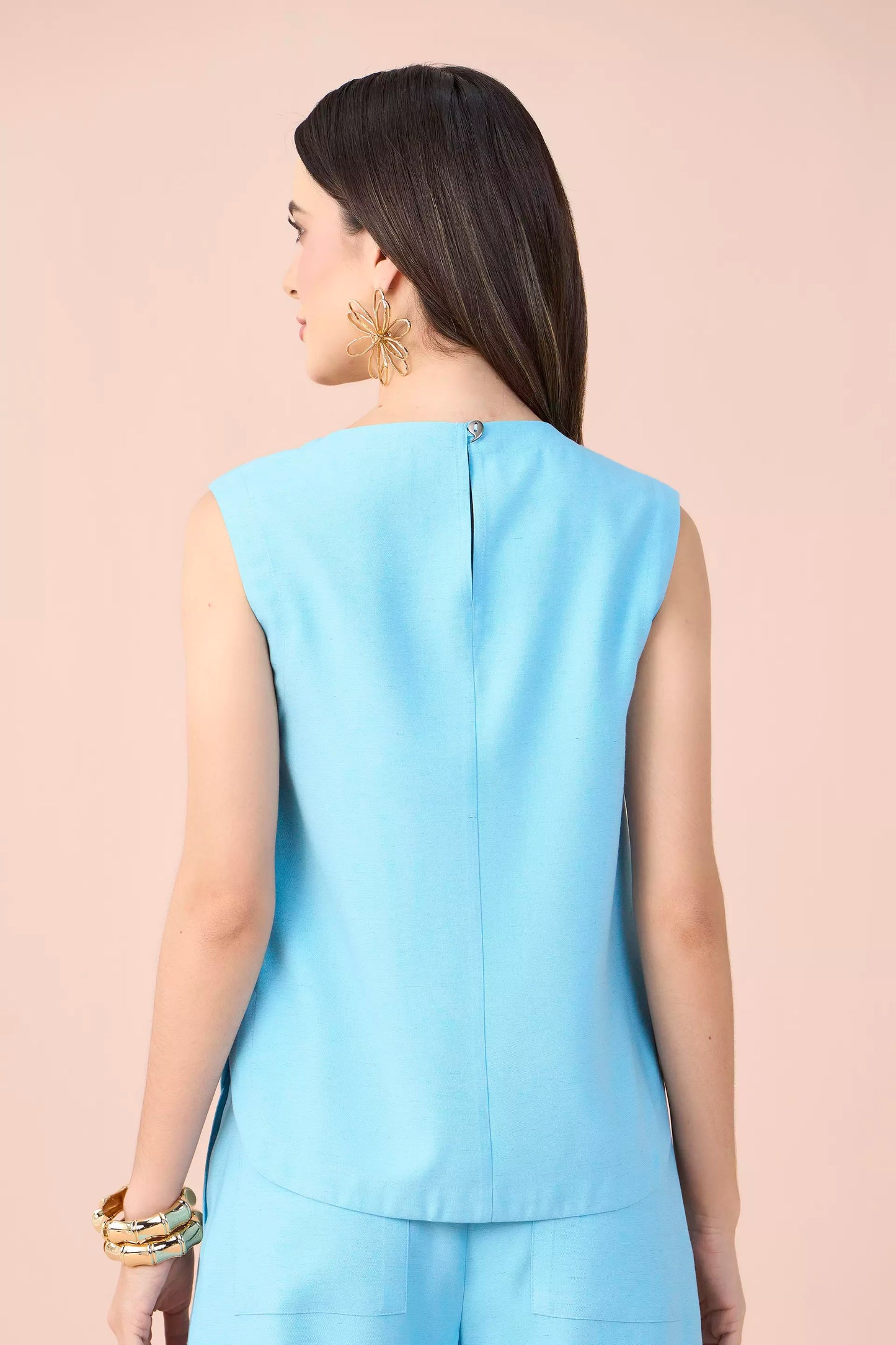 conjunto viscose regataalça larga e bermuda midi cintura intermedíaria
