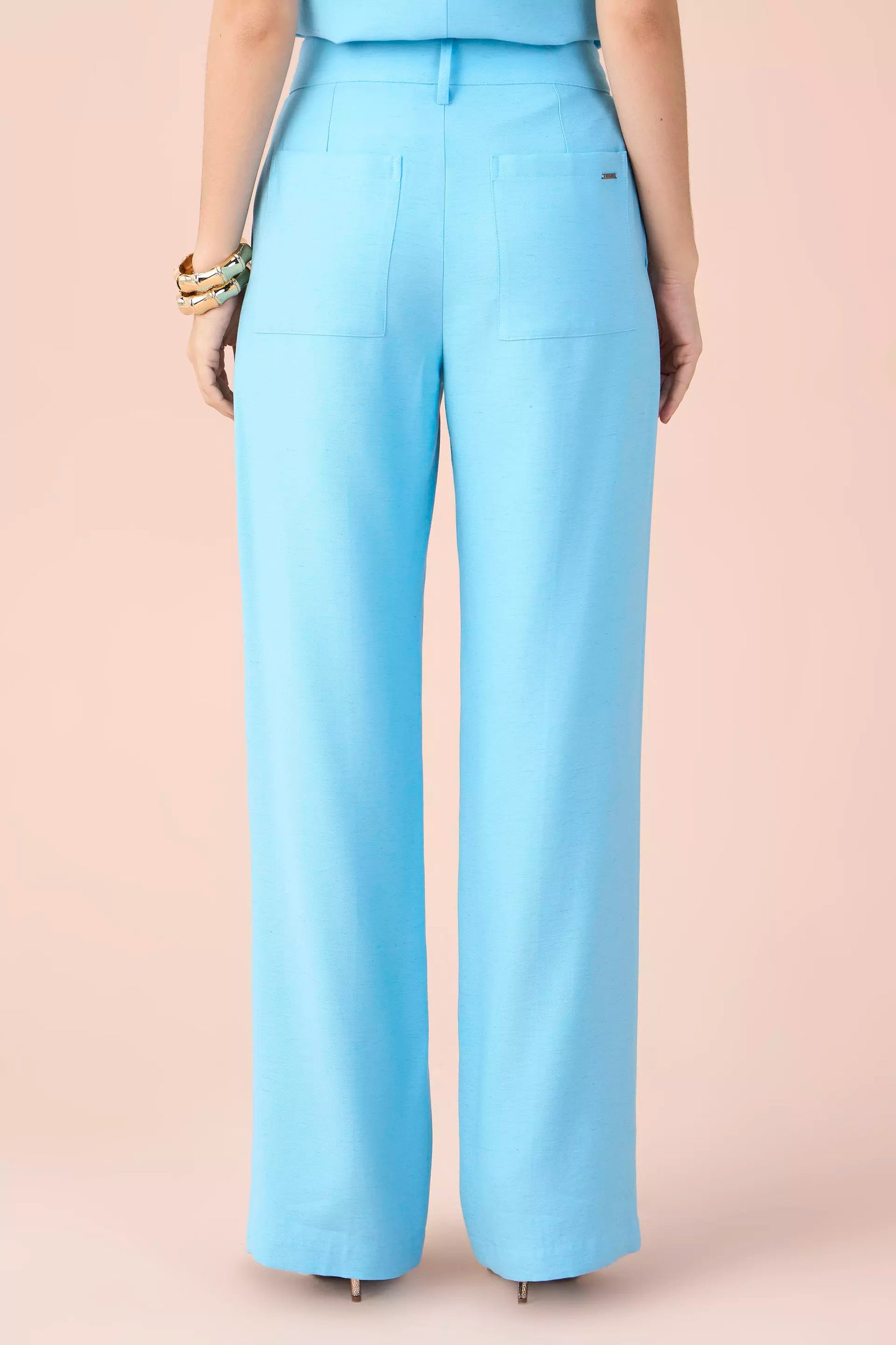 conjunto viscose regataalça larga com cinto e calça pantalona