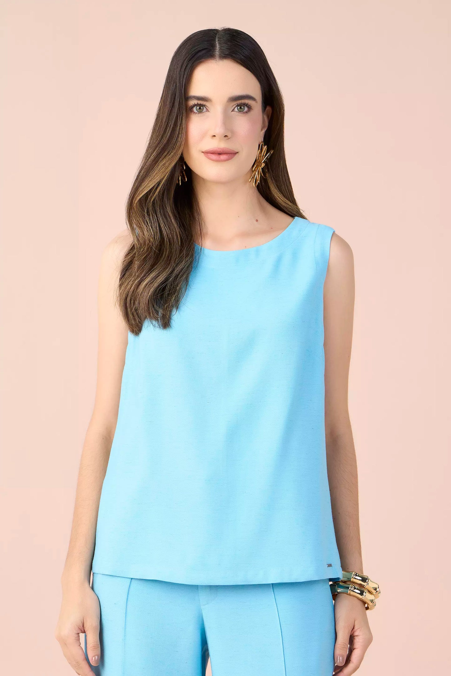 conjunto viscose regataalça larga com cinto e calça pantalona