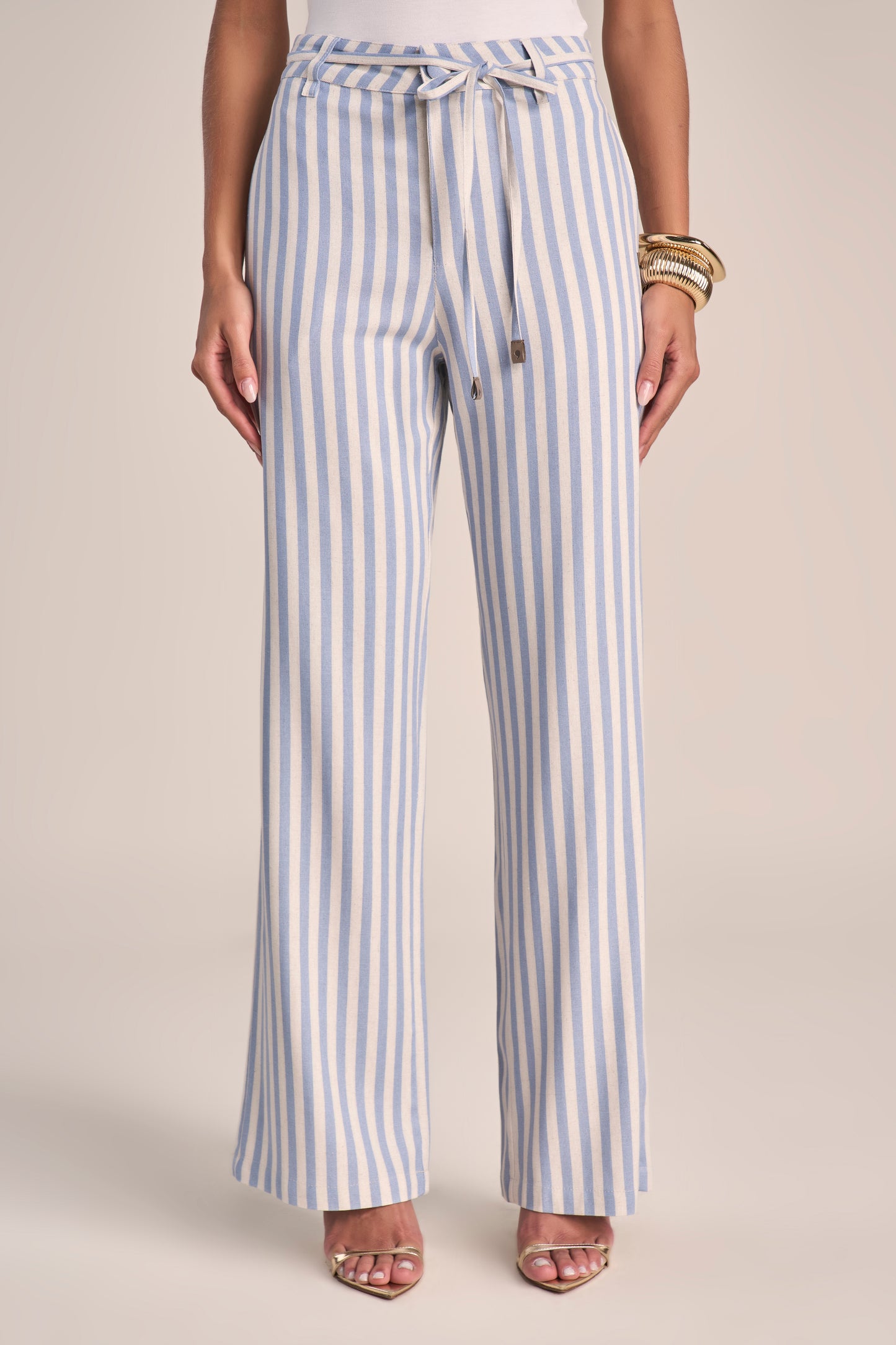 Calça Viscose Pantalona Cintura Intermediária com Amarração