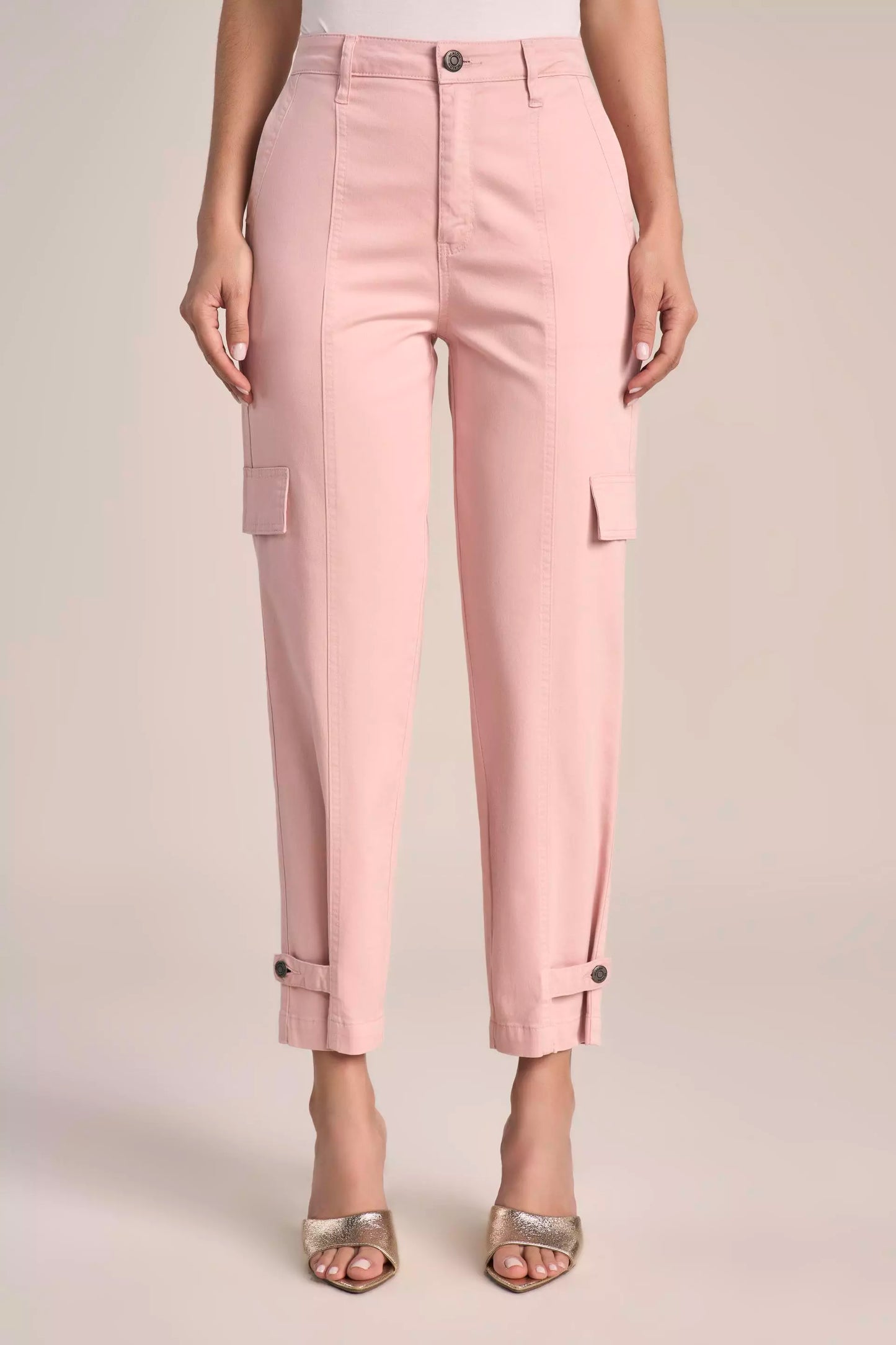 Calça Sarja Color Mom Cintura Intermediária com Martingale