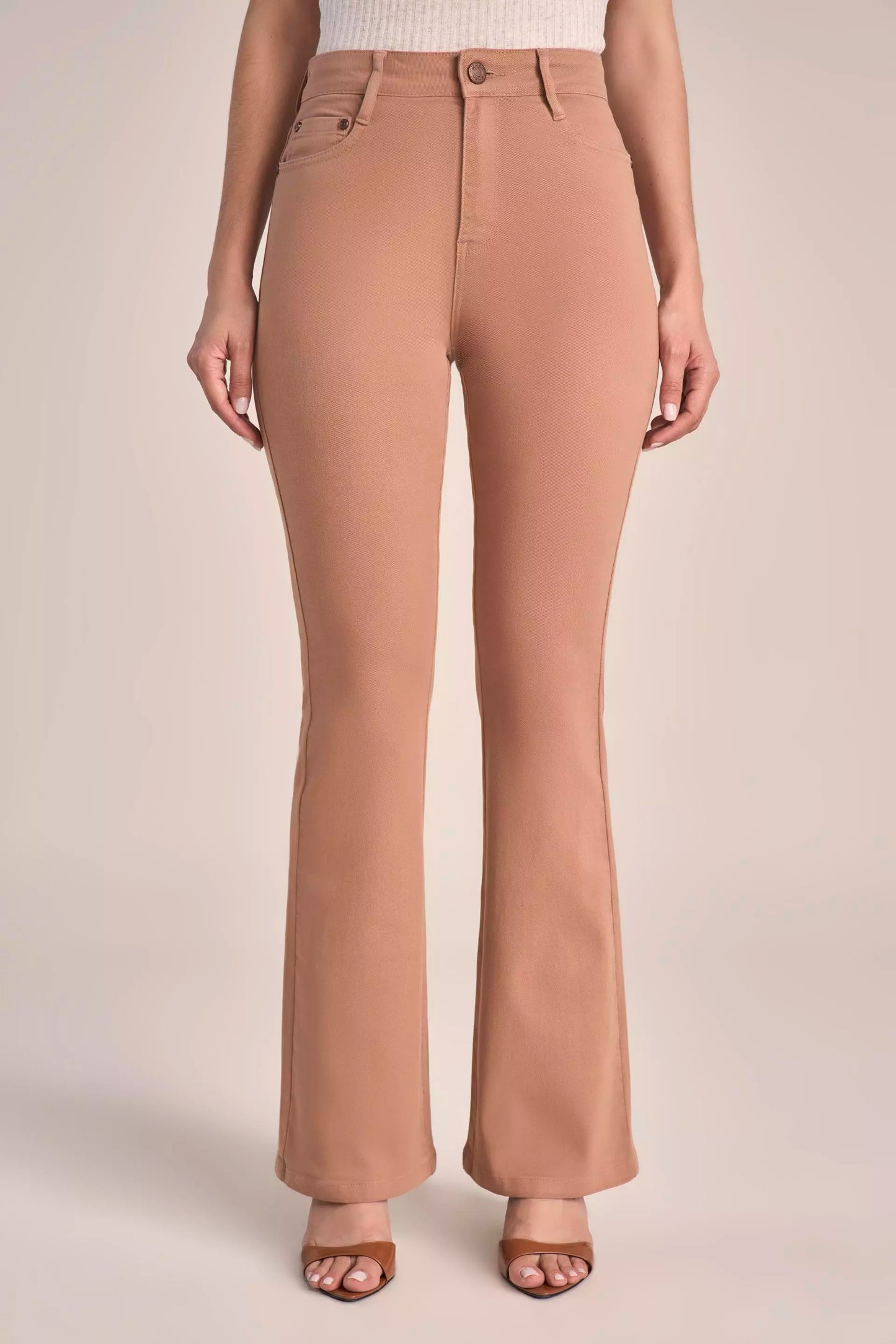 Calça Sarja Color Boot Cut Cintura Intermediária Tradicional