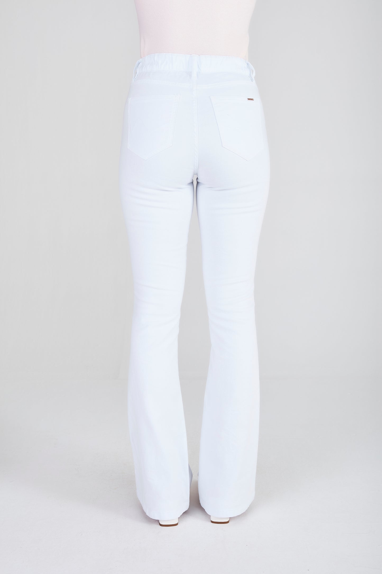 calça malha color flare cintura intermediária com elástico