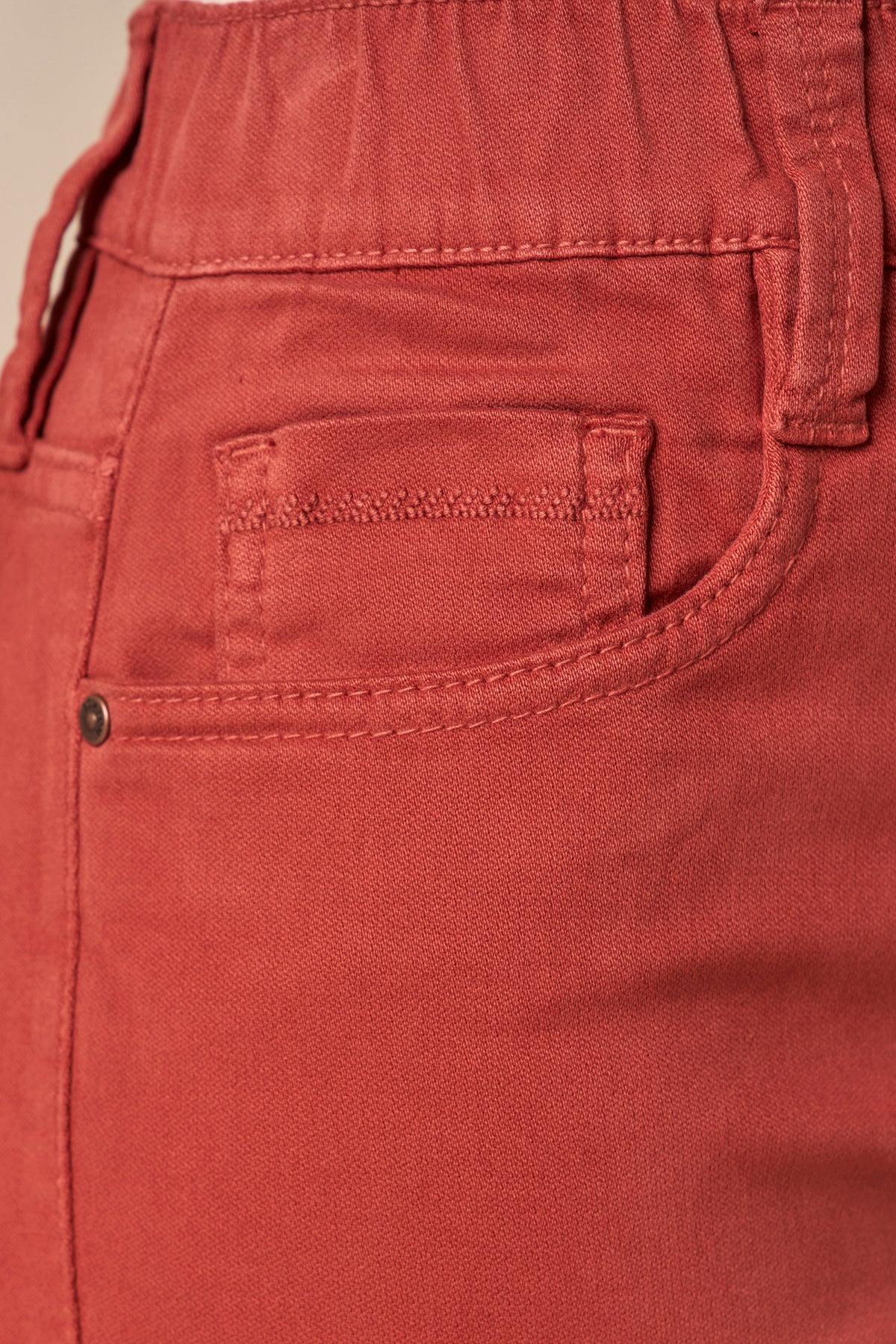 calça malha color reta cintura intermediária cós de elástico