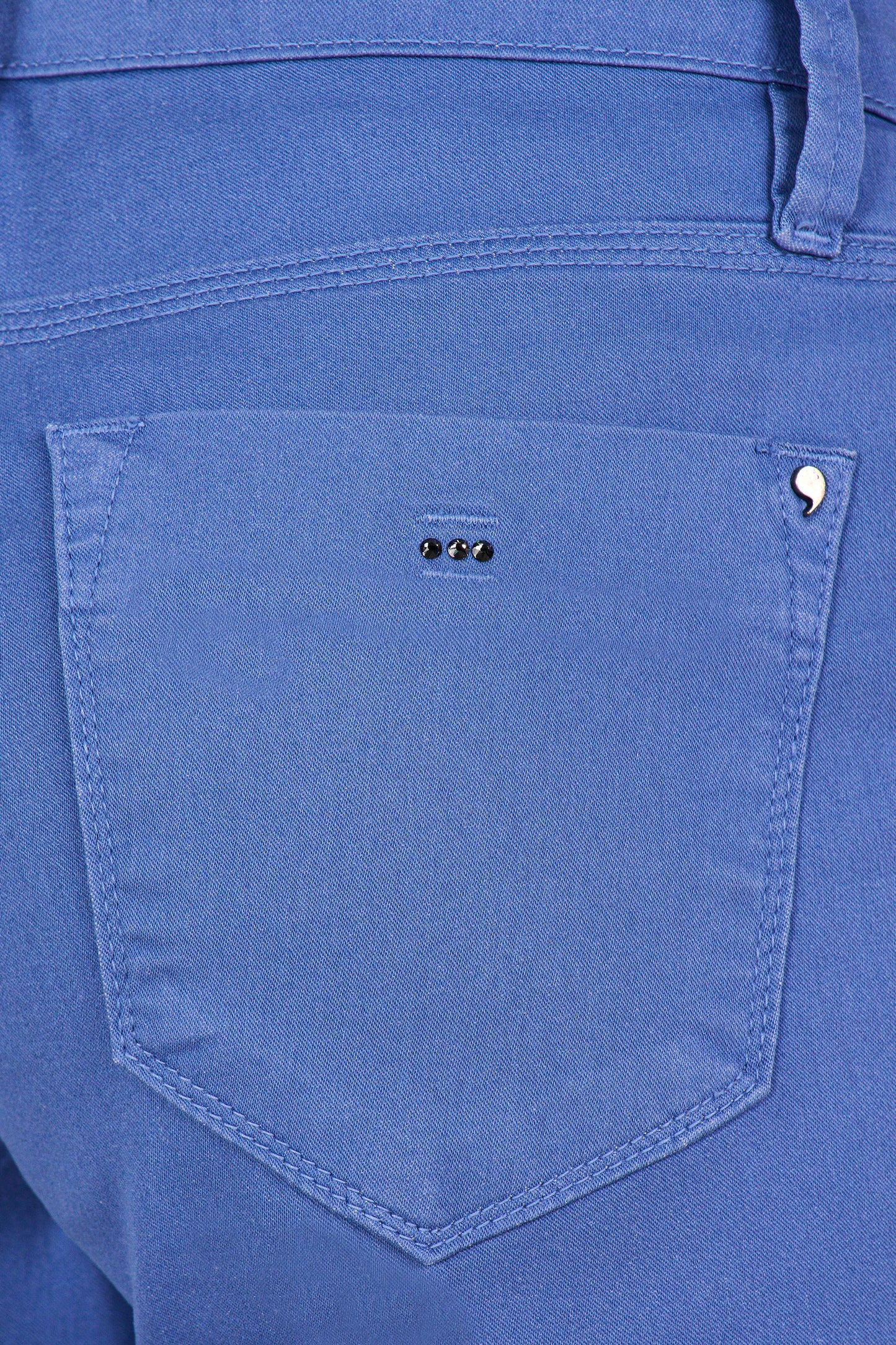 calça sarja color reta cintura intermediária com cristais
