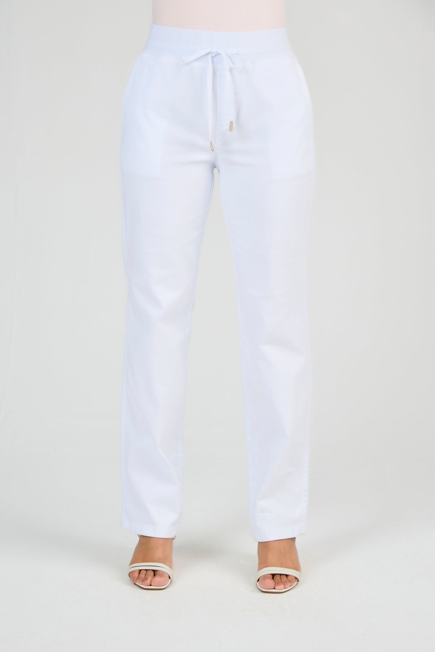 calça malha color reta comfort cintura intermediária cós tricot