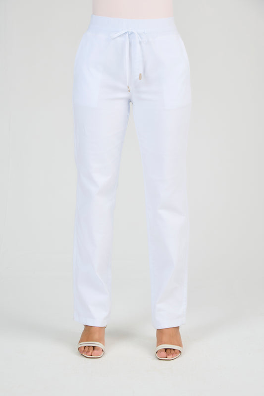 calça malha color reta comfort cintura intermediária cós tricot