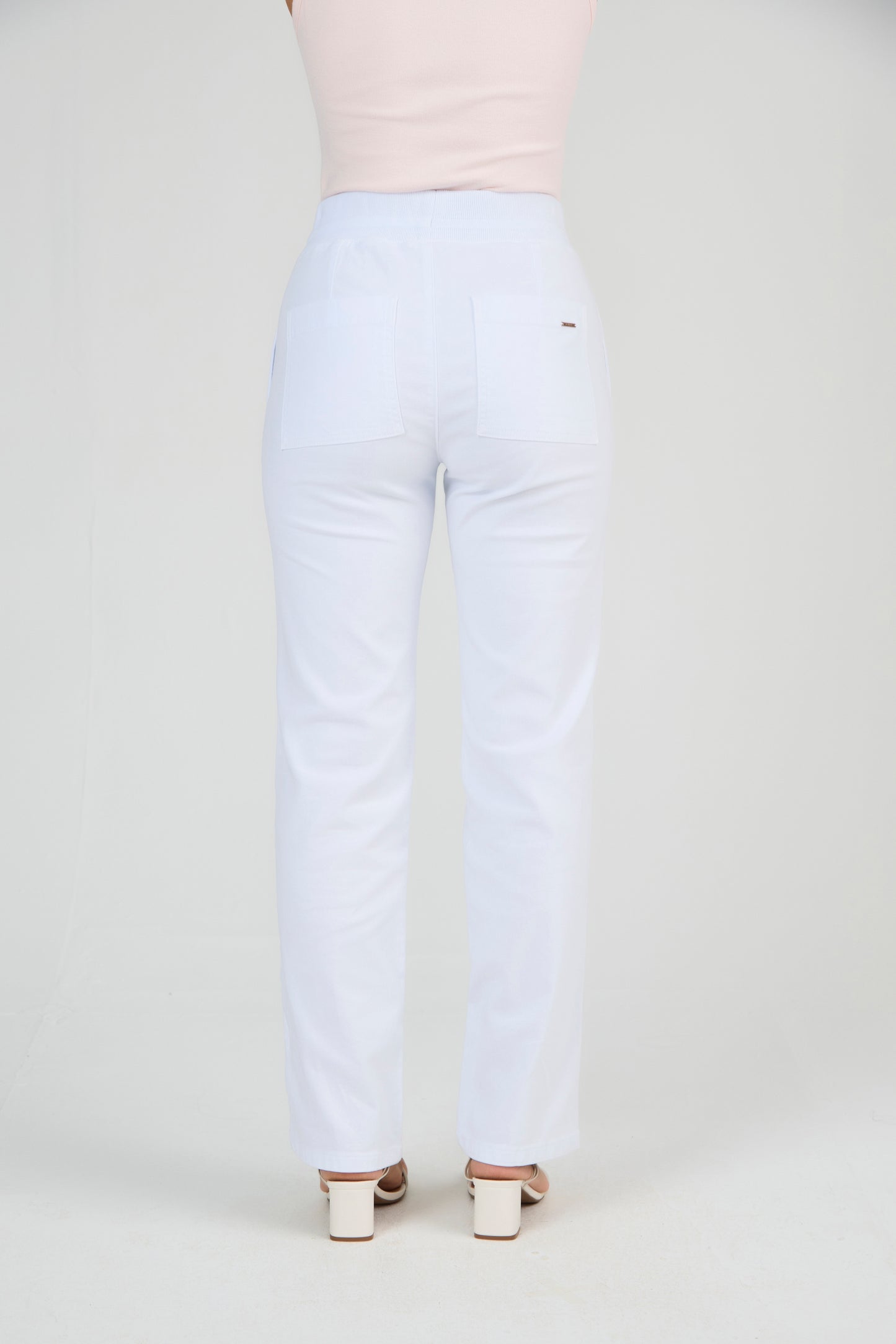 calça malha color reta comfort cintura intermediária cós tricot