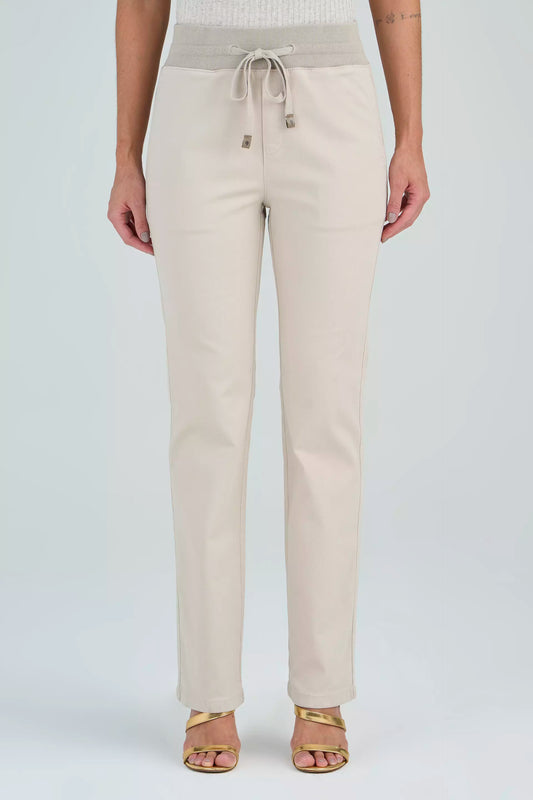 calça malha color reta comfort cintura intermedíaria cós tricot