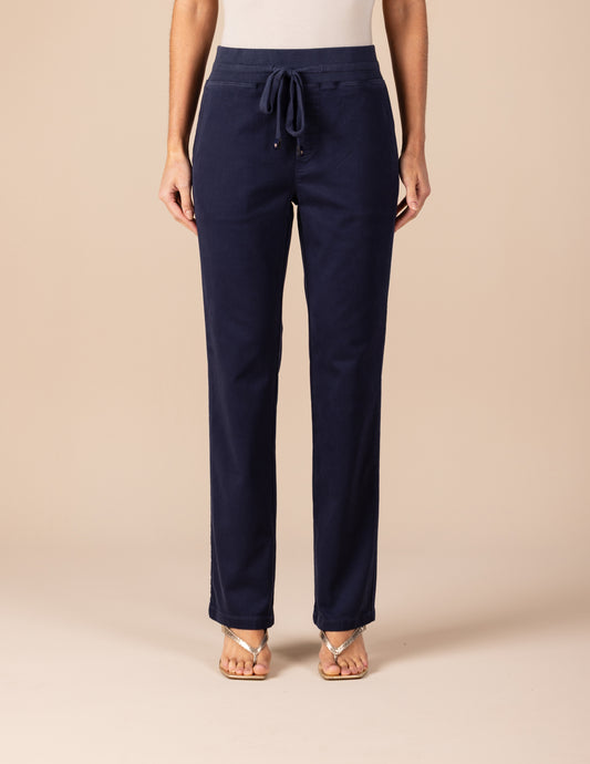 calça malha color reta comfort cintura intermediária cós de tricot