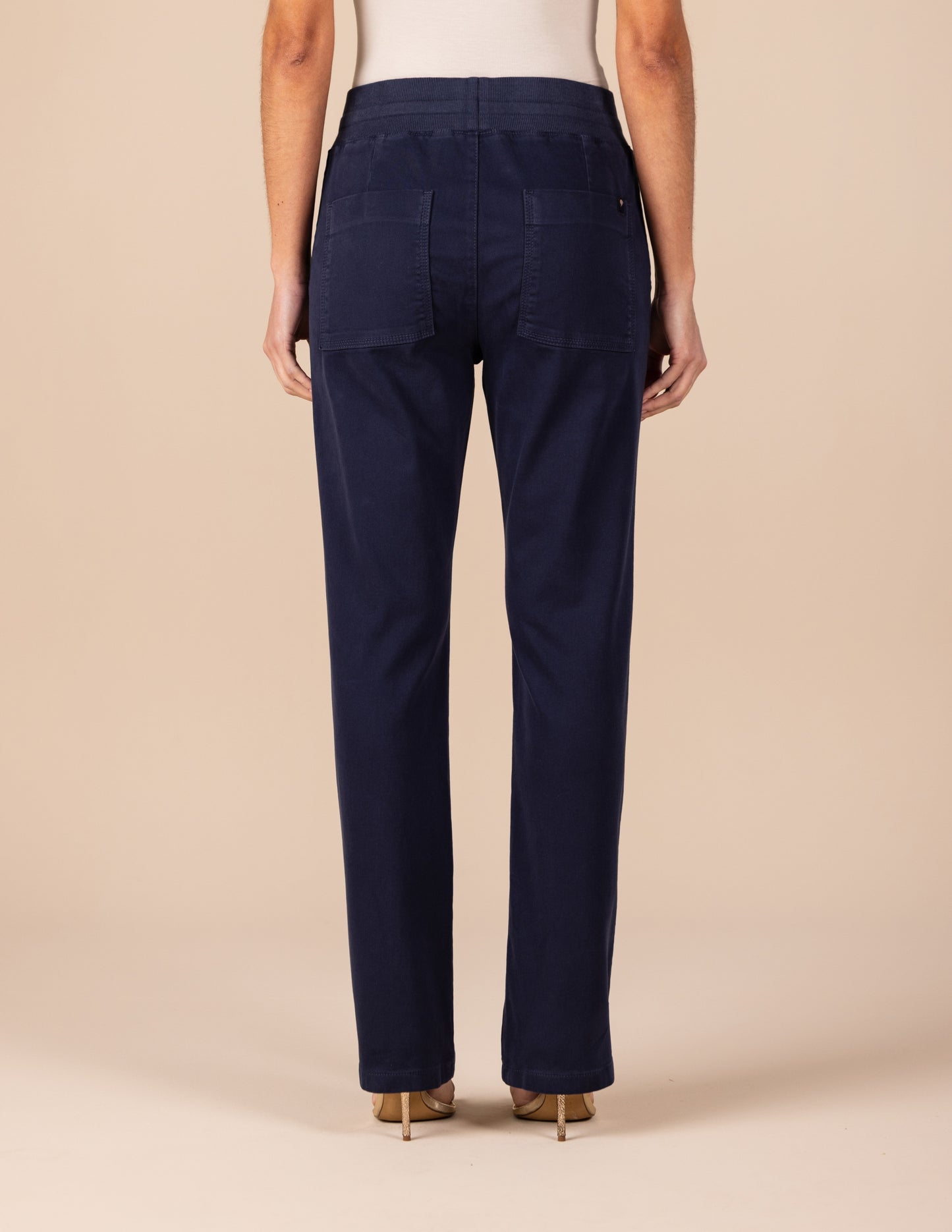 calça malha color reta comfort cintura intermediária cós de tricot