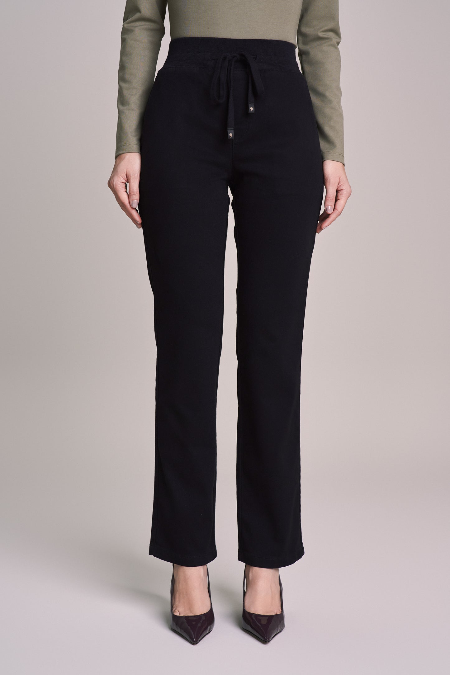 calça malha color reta comfort cinturaintermediária cós de tricot