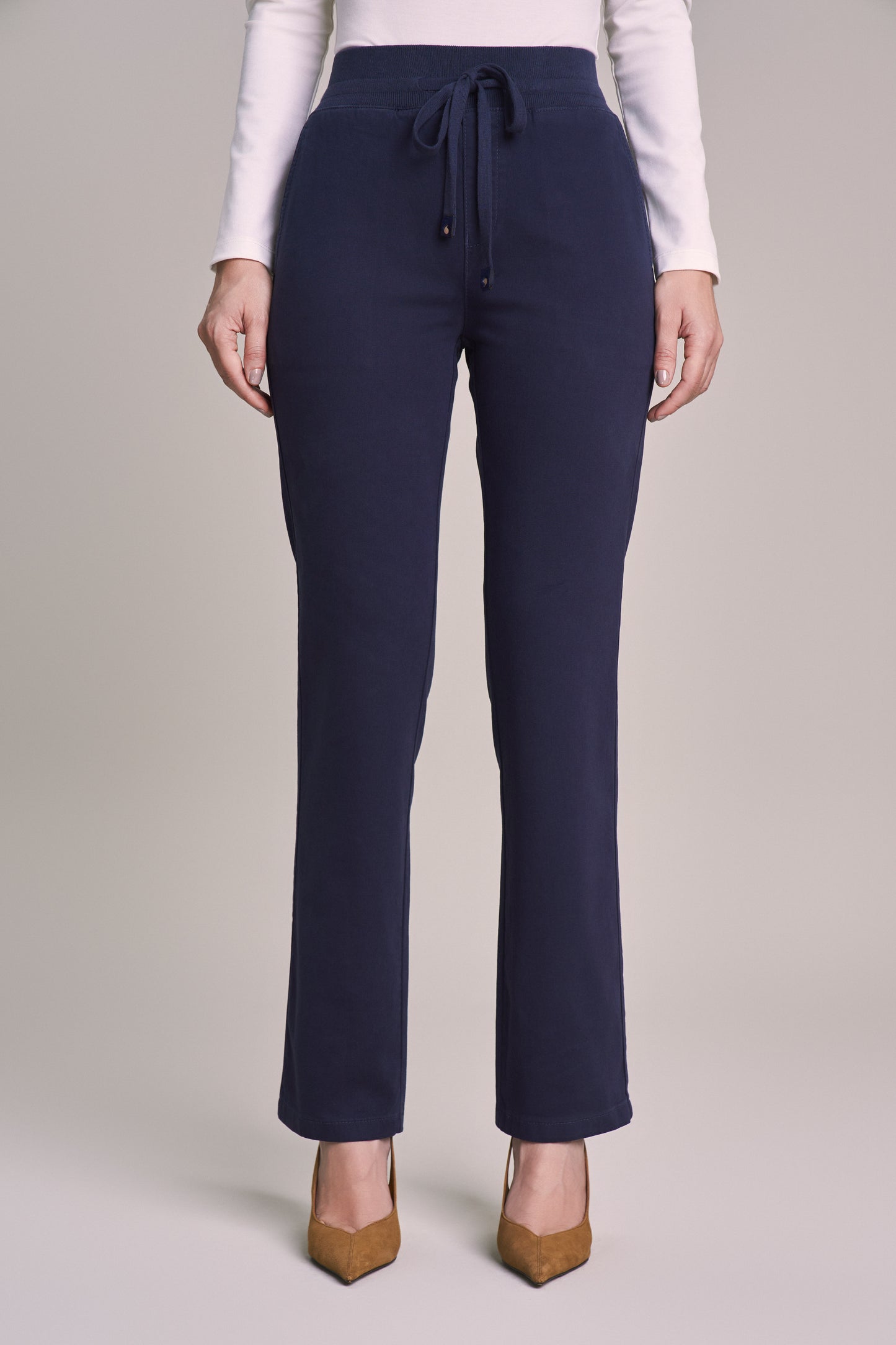 calça malha color reta comfort cinturaintermediária cós de tricot